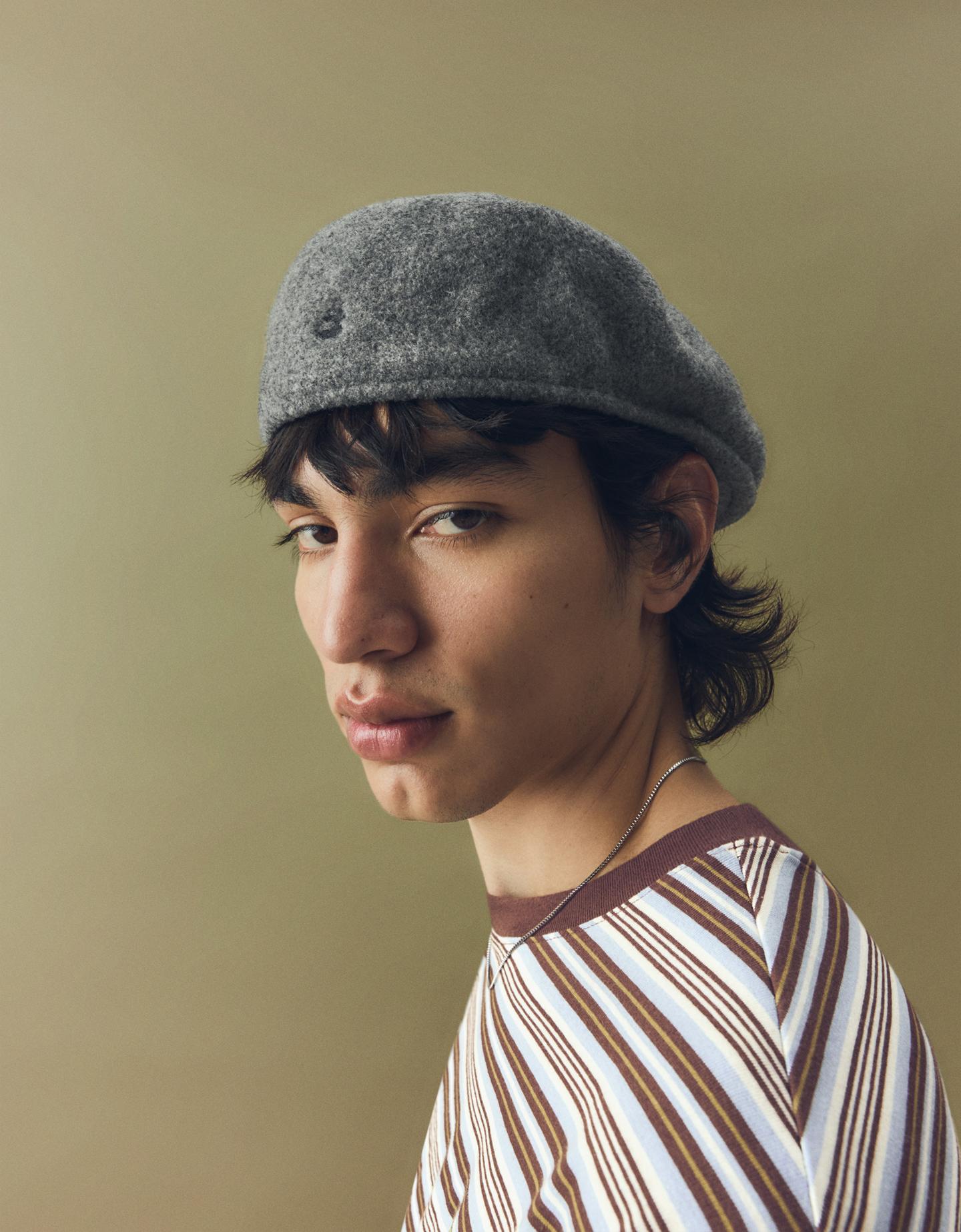 Bershka wełniany beret szary