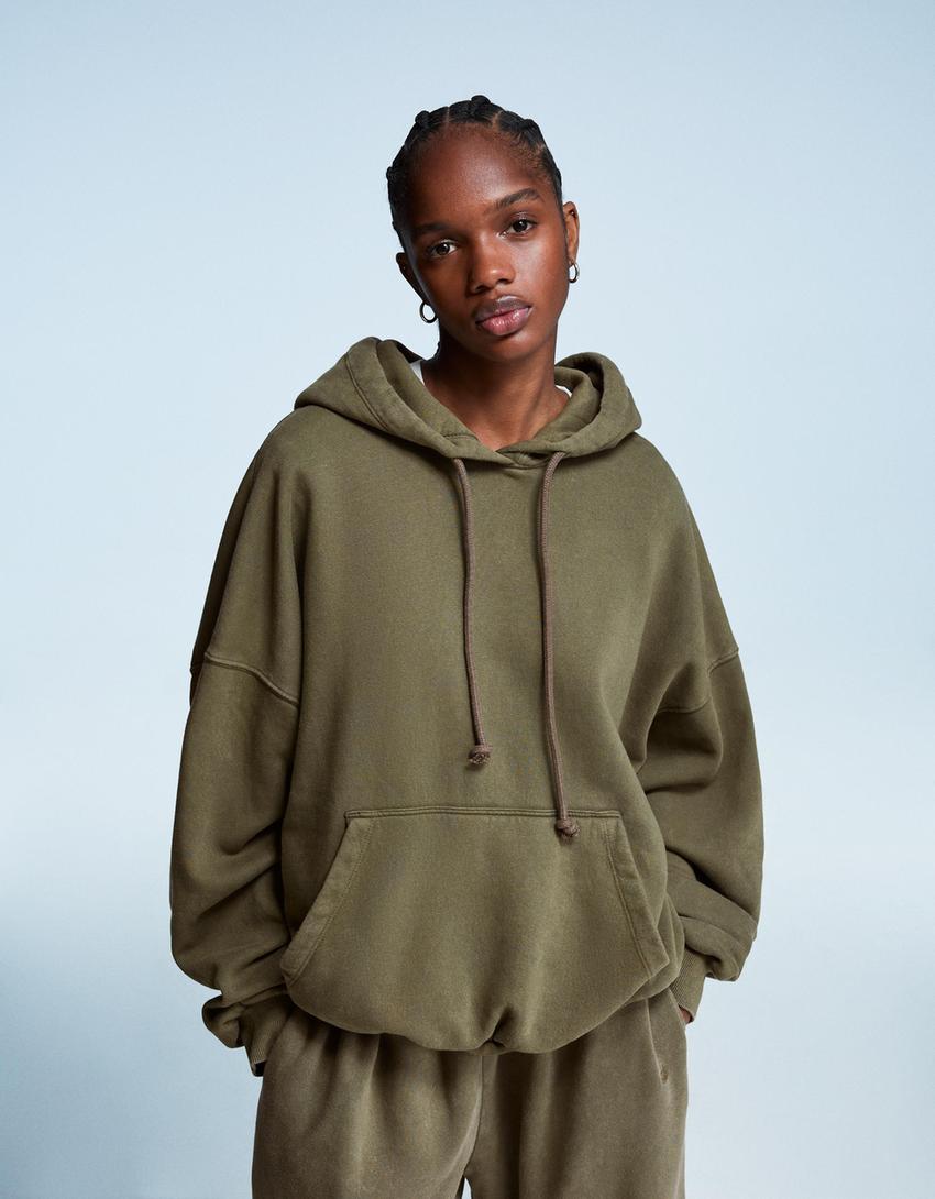 Sudadera oversize capucha Sudaderas Mujer Bershka