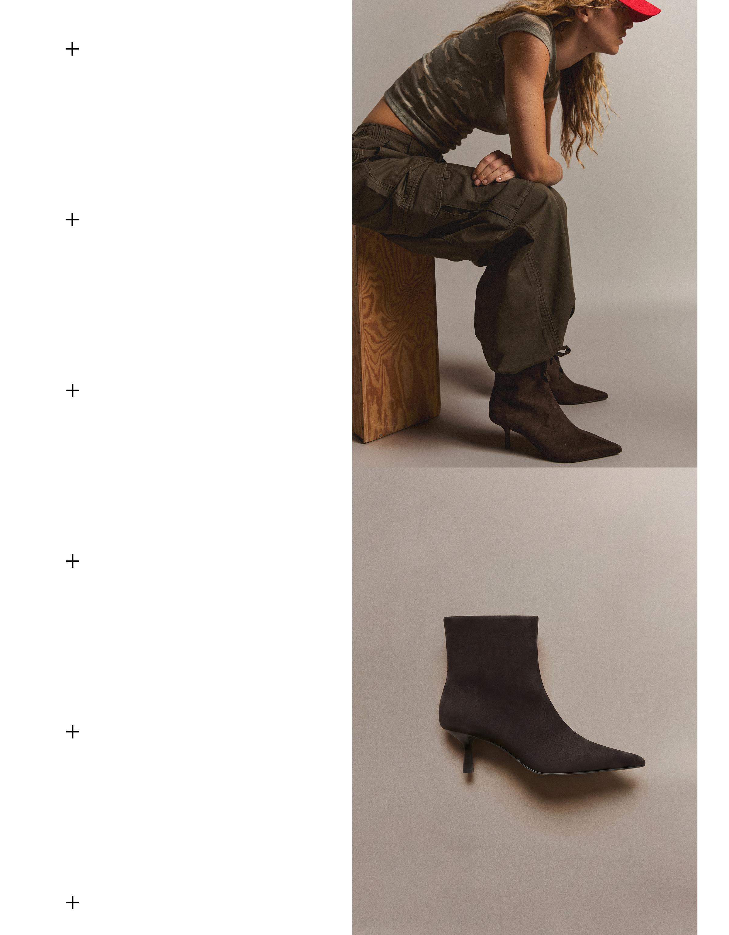 Kitten heel ankle boots — Brown