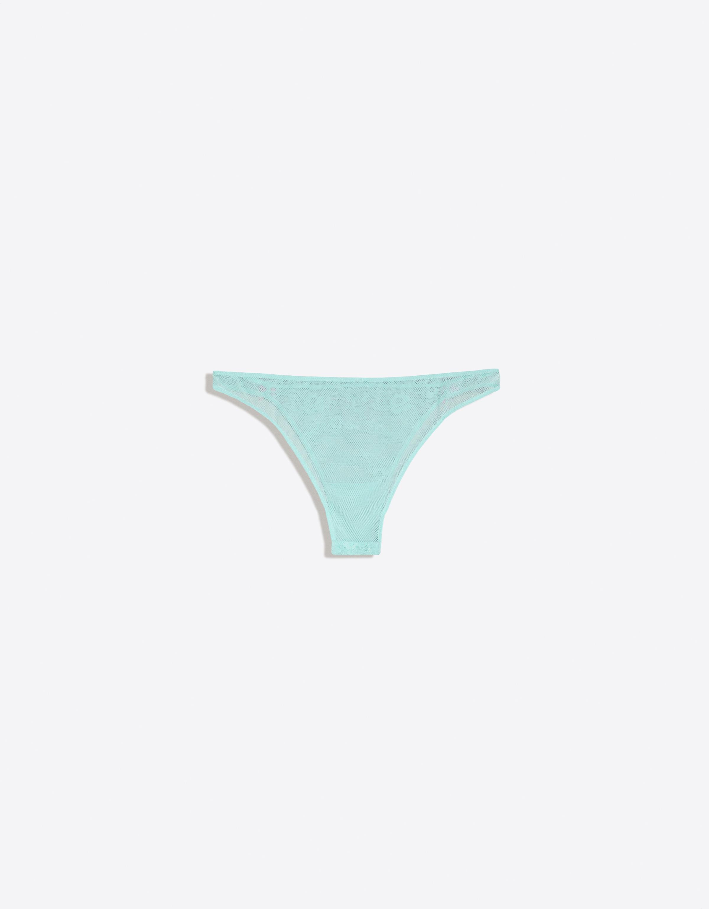 Mesh and lace Brazilian briefs