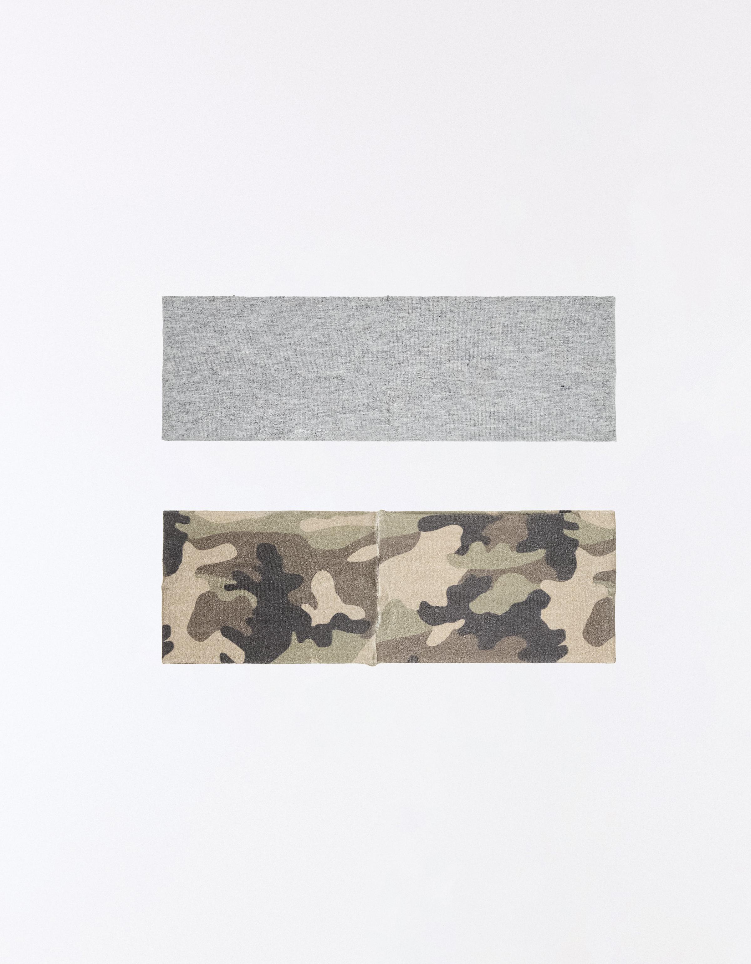 Pack of 2 eyelet headbands — Khaki