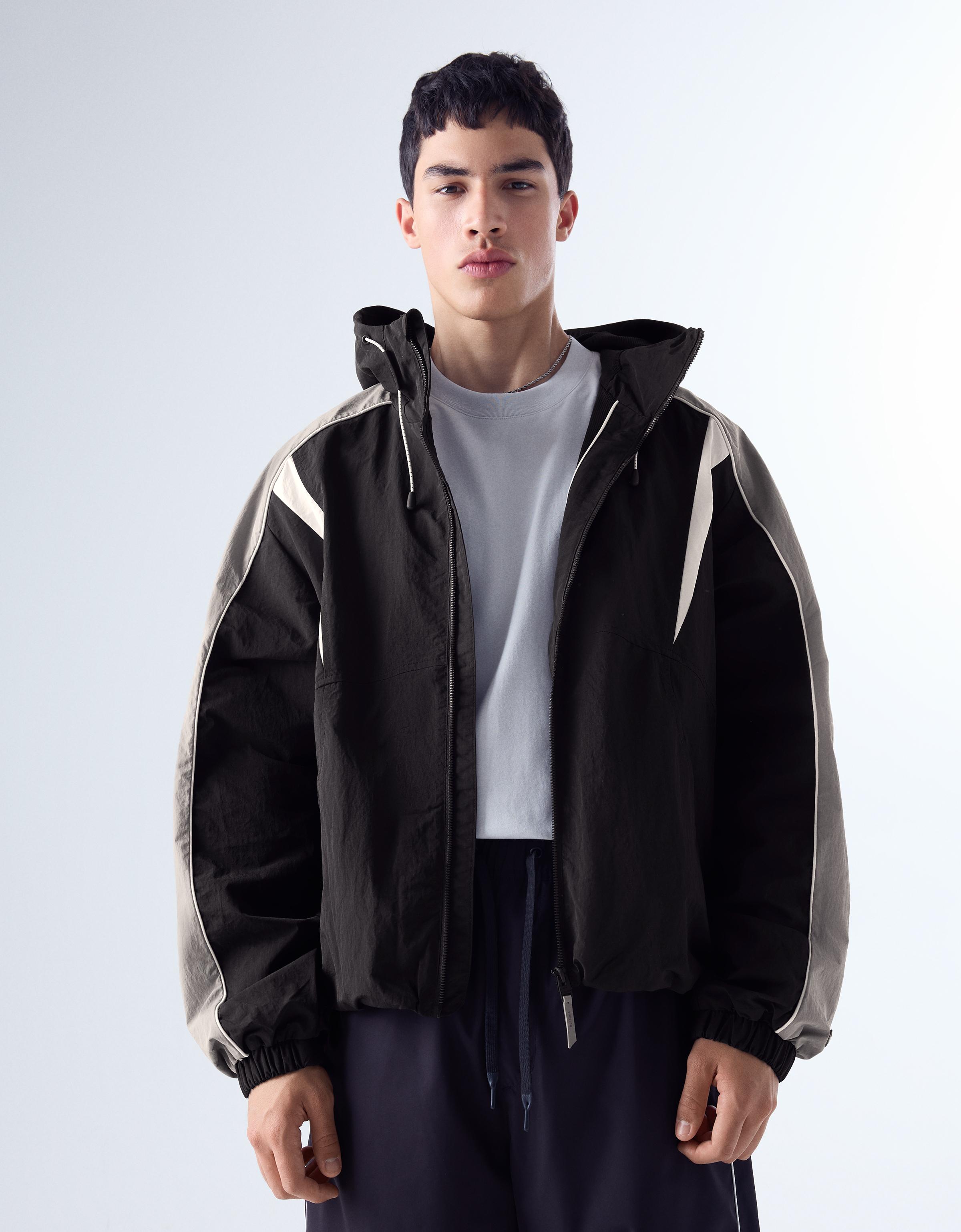 Blouson Technique À Capuche S Noir