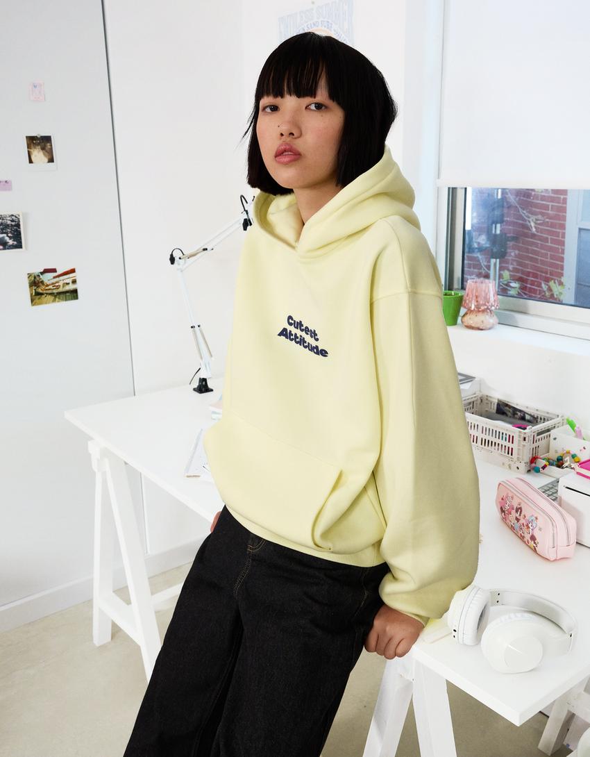Jersey capucha print-Amarillo