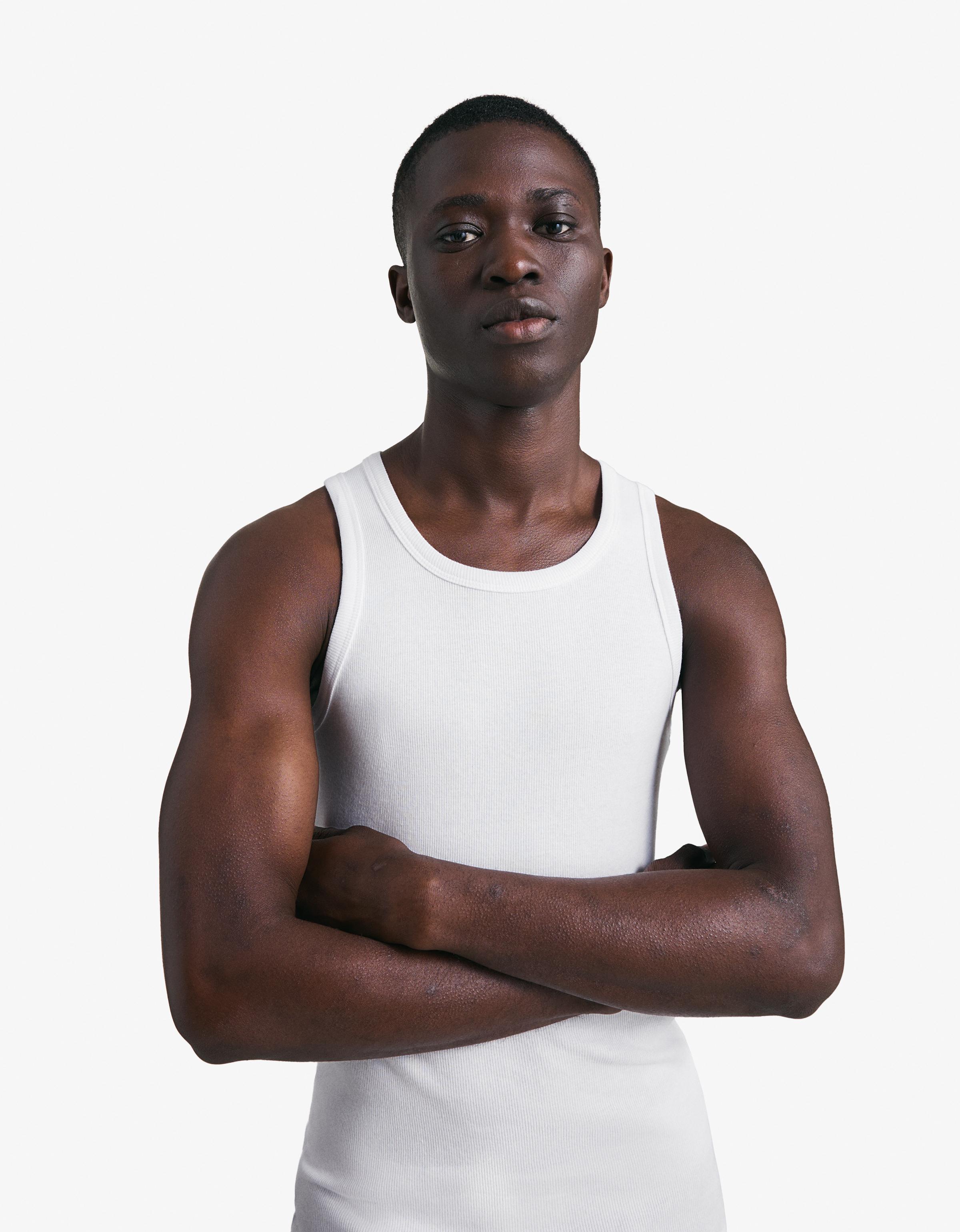 Ribbed vest top — White