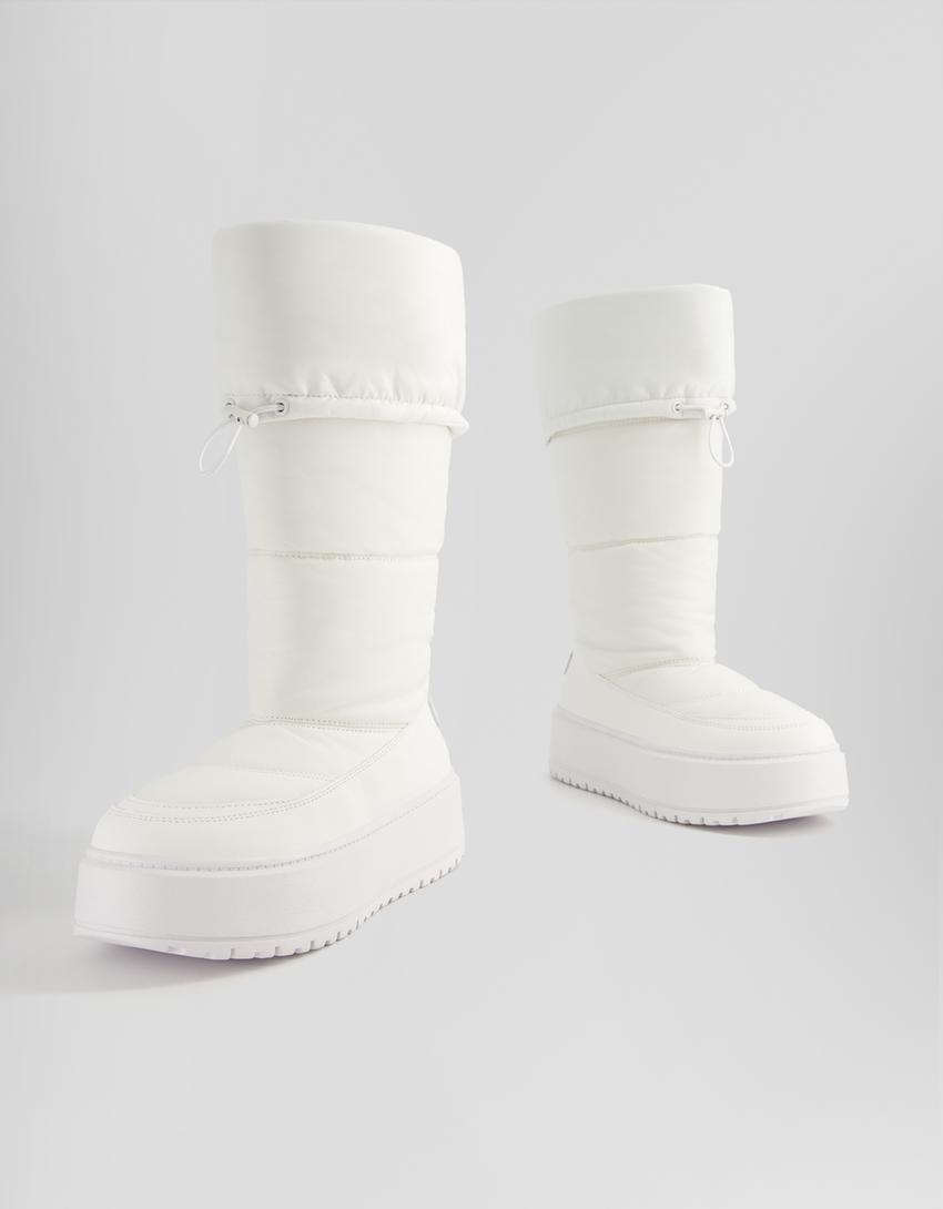 Quilted platform boots Ski Collection-ECRU-4