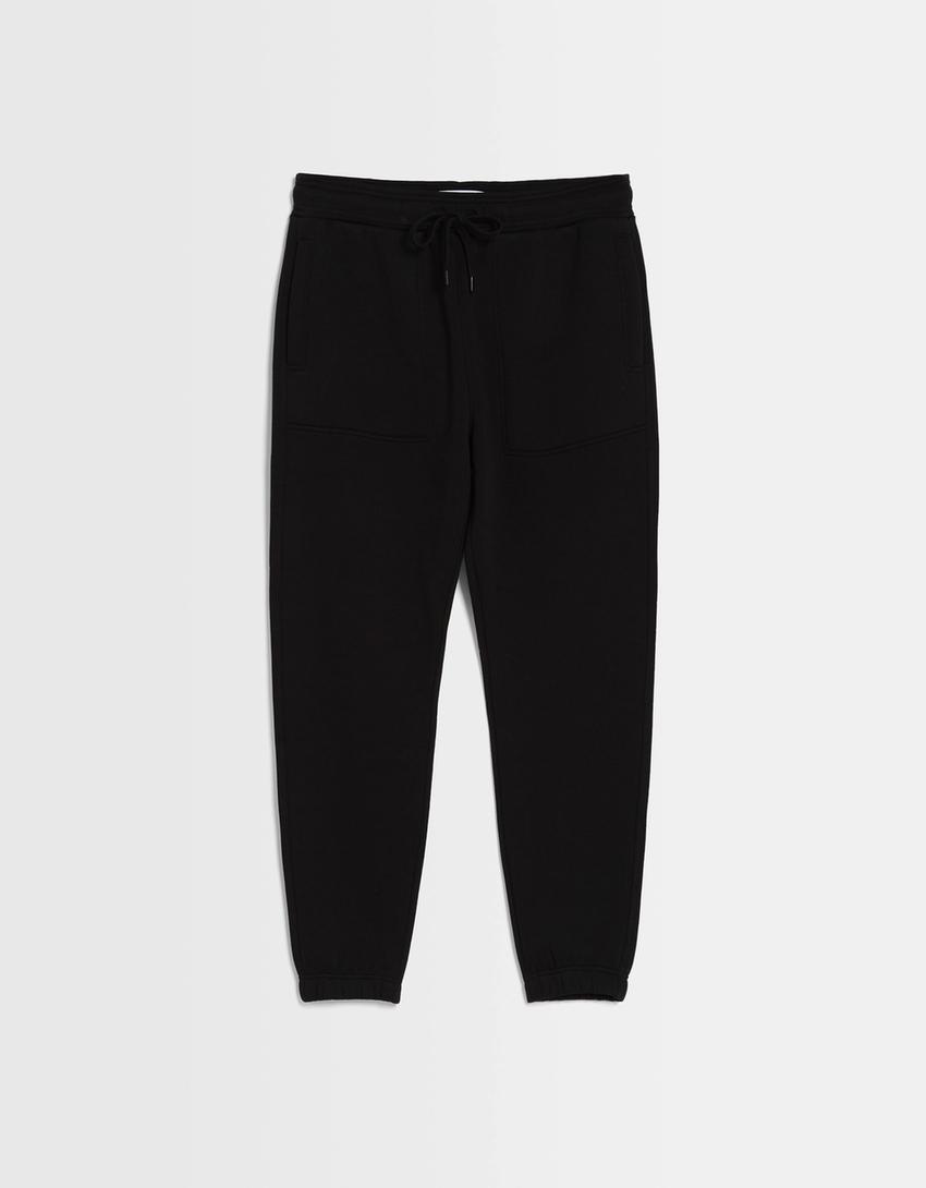 بنطال رياضي ناعم-أسود-4