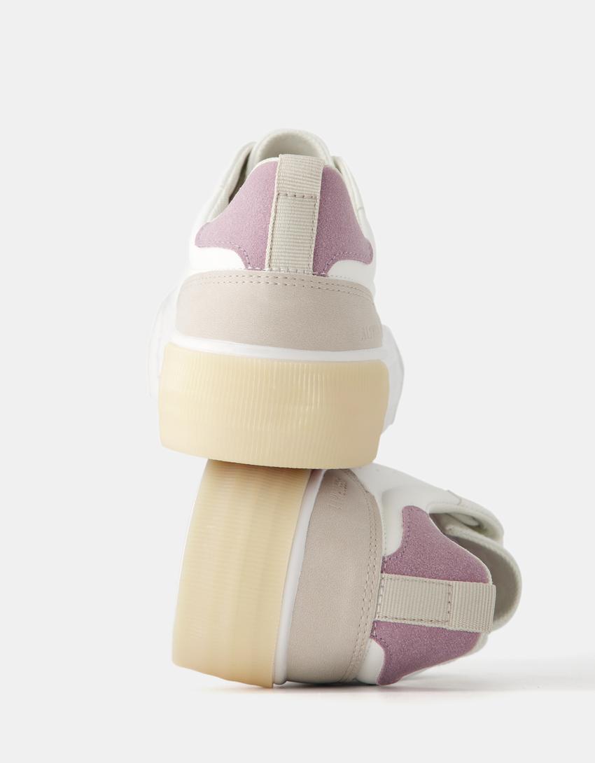 حذاء رياضي متباين-أبيض