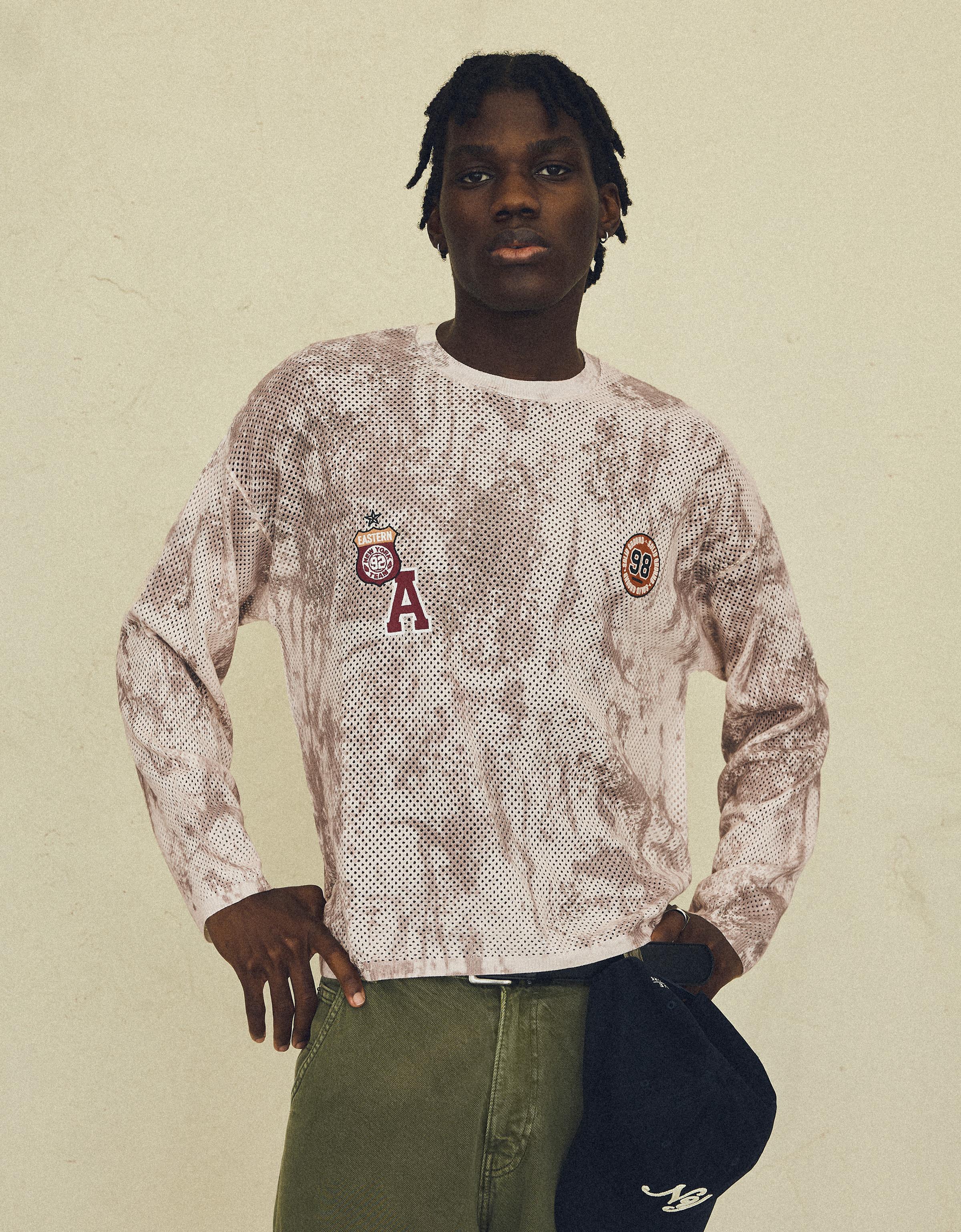 Mesh print jumper — Khaki