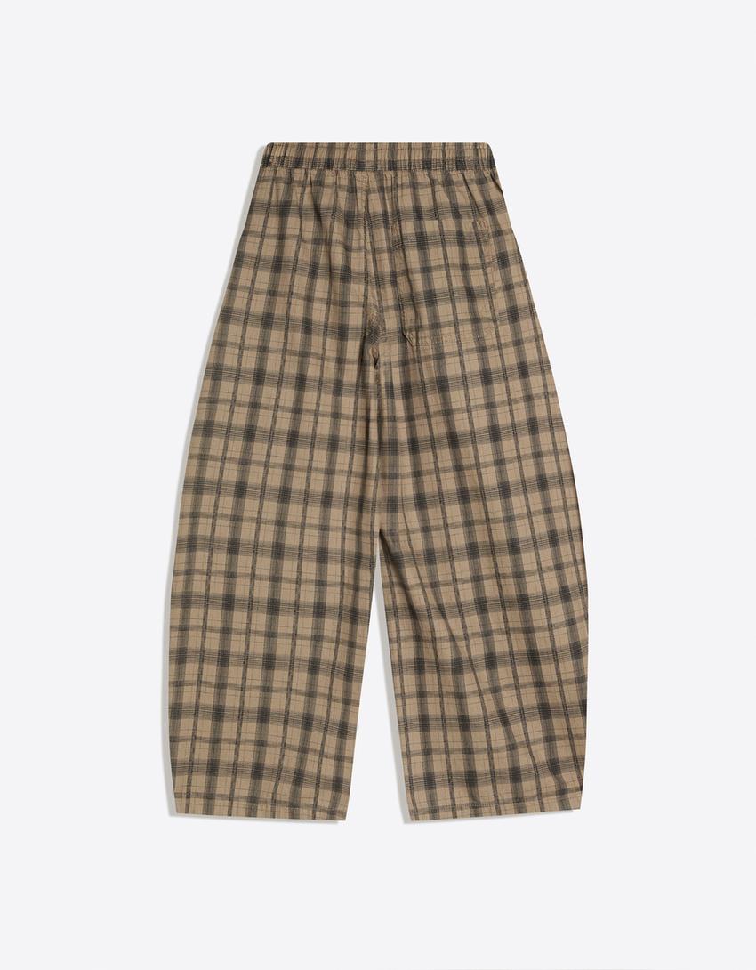 Pantalón balloon print-Gris