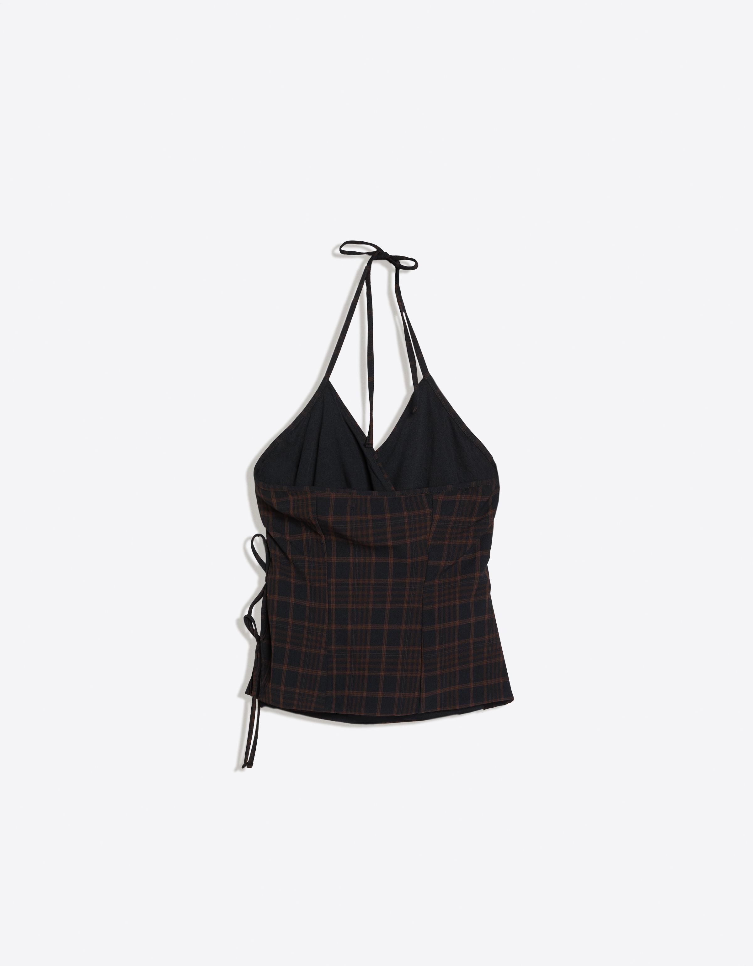 Crossover halter top — Navy