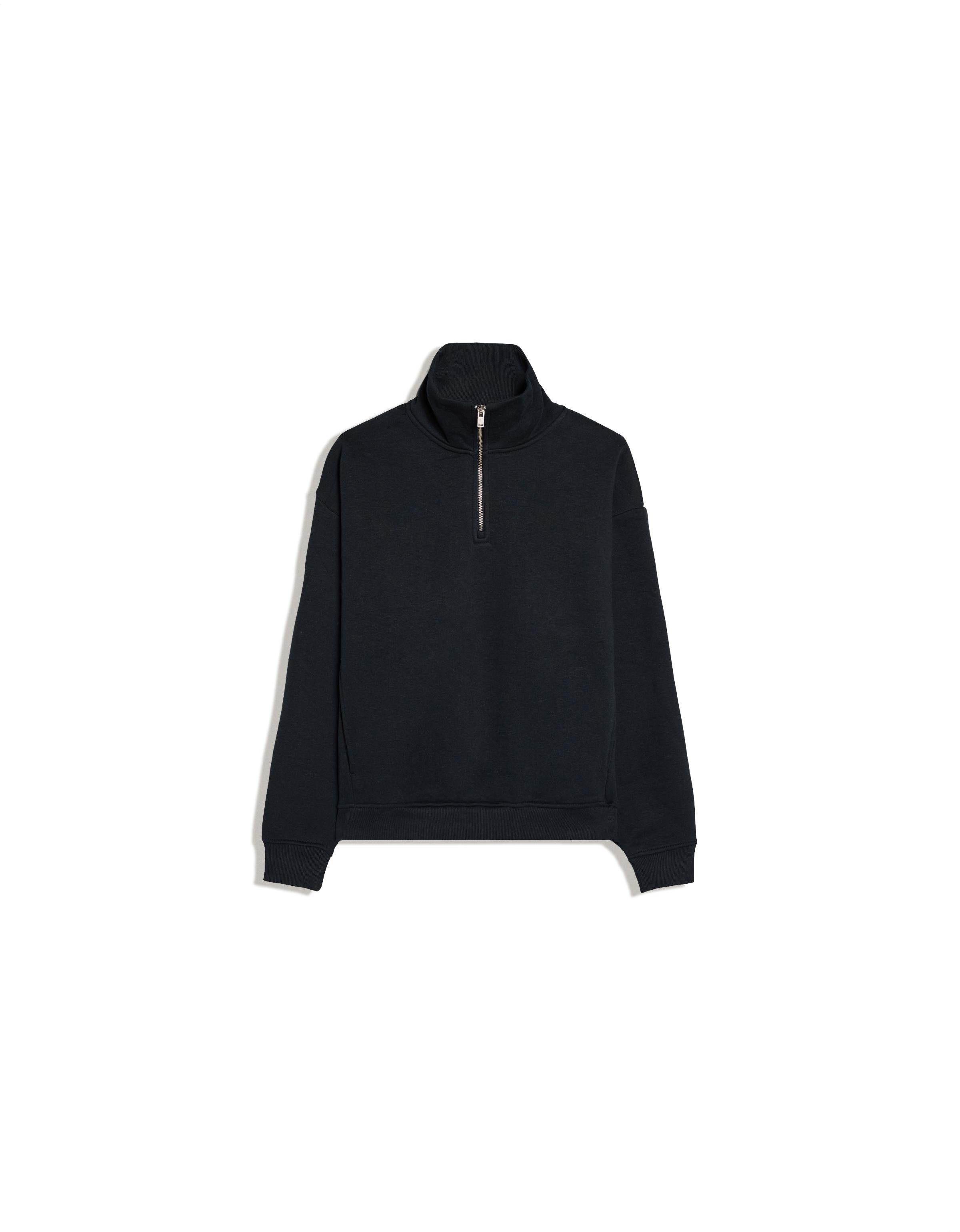 High neck zip-up sweatshirt — Navy