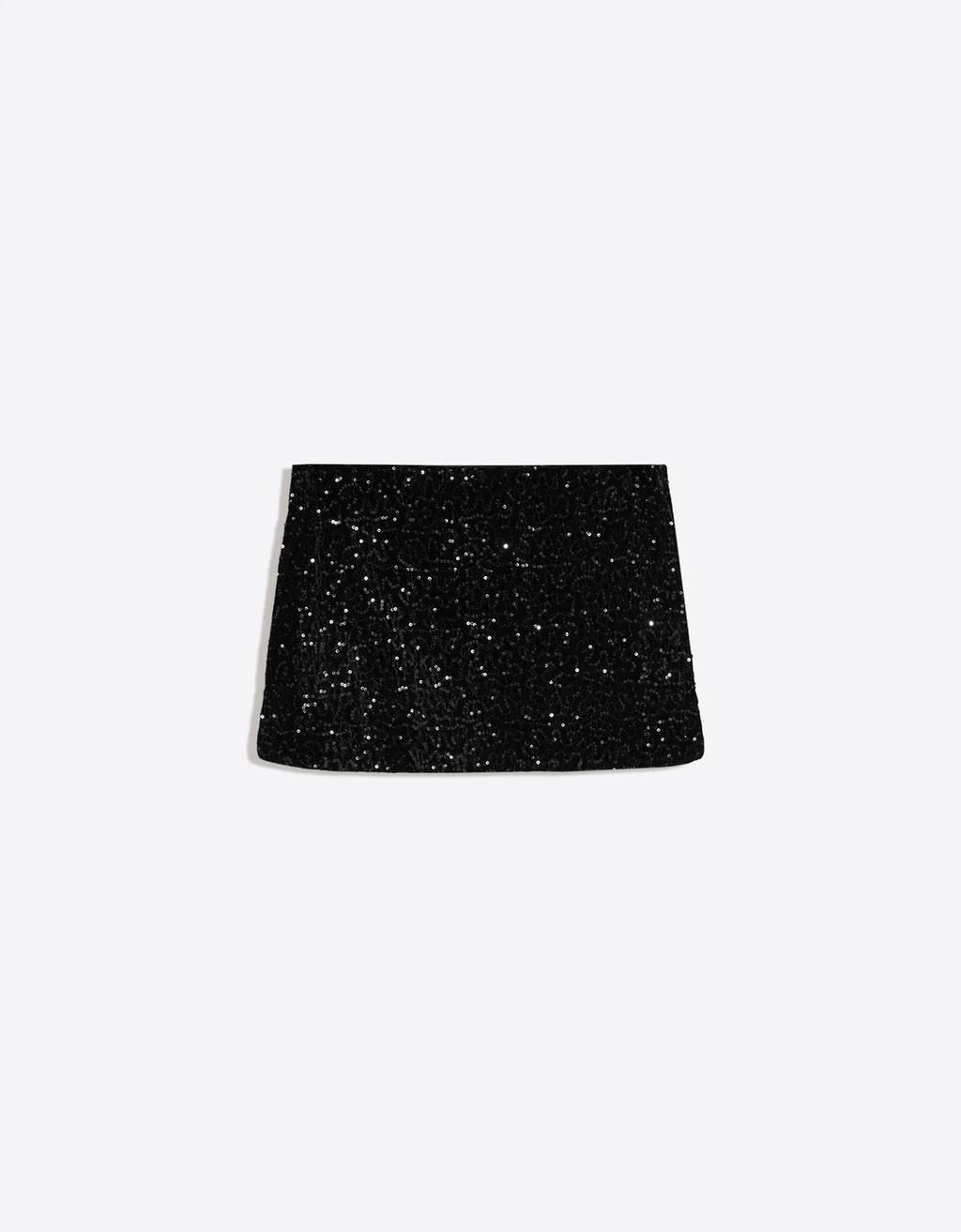 Mini velvet sequin skirt