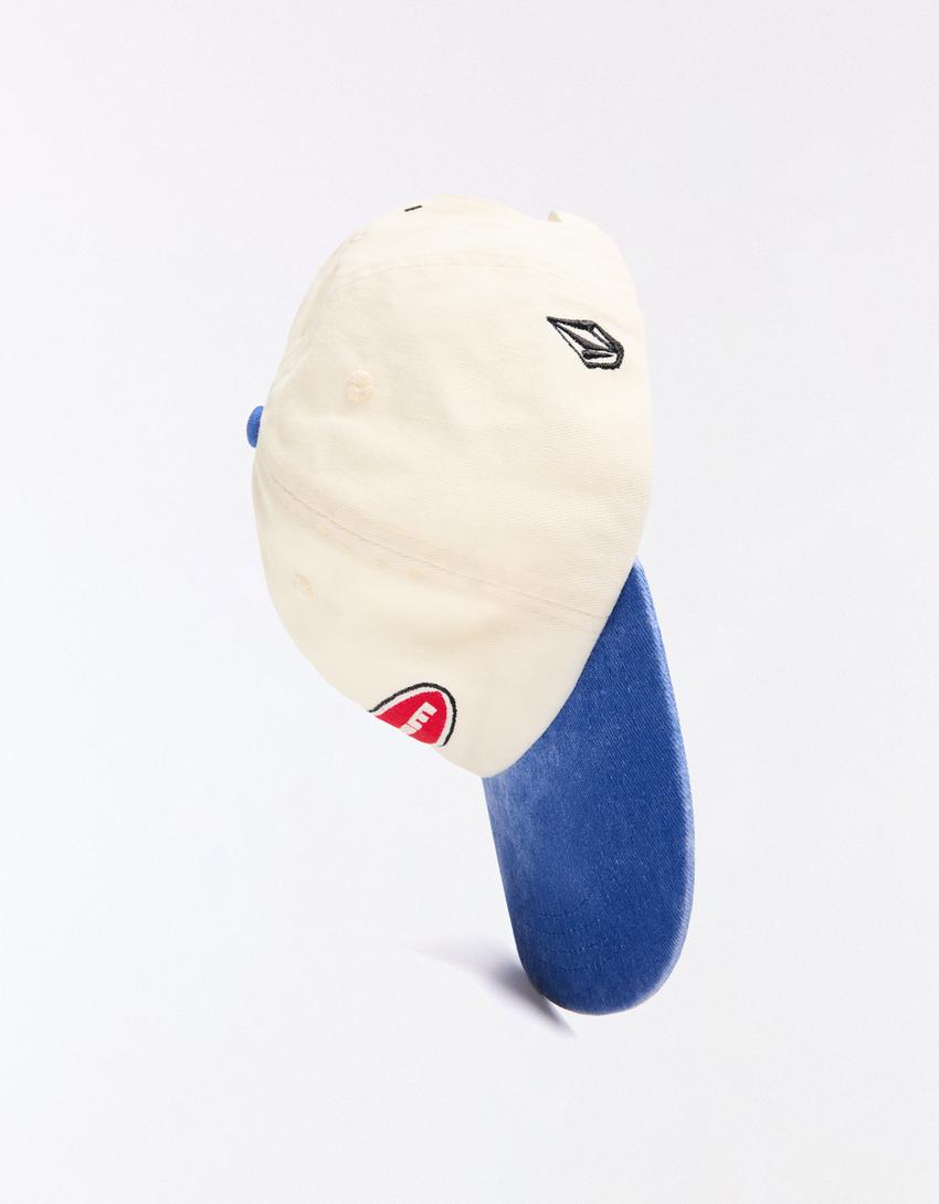 Καπέλο τζόκεϊ με patch VOLCOM-Λευκό