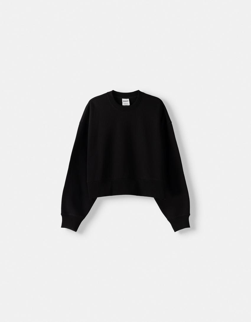 Pamuklu sweatshirt ve pantolon takımı-Siyah-4
