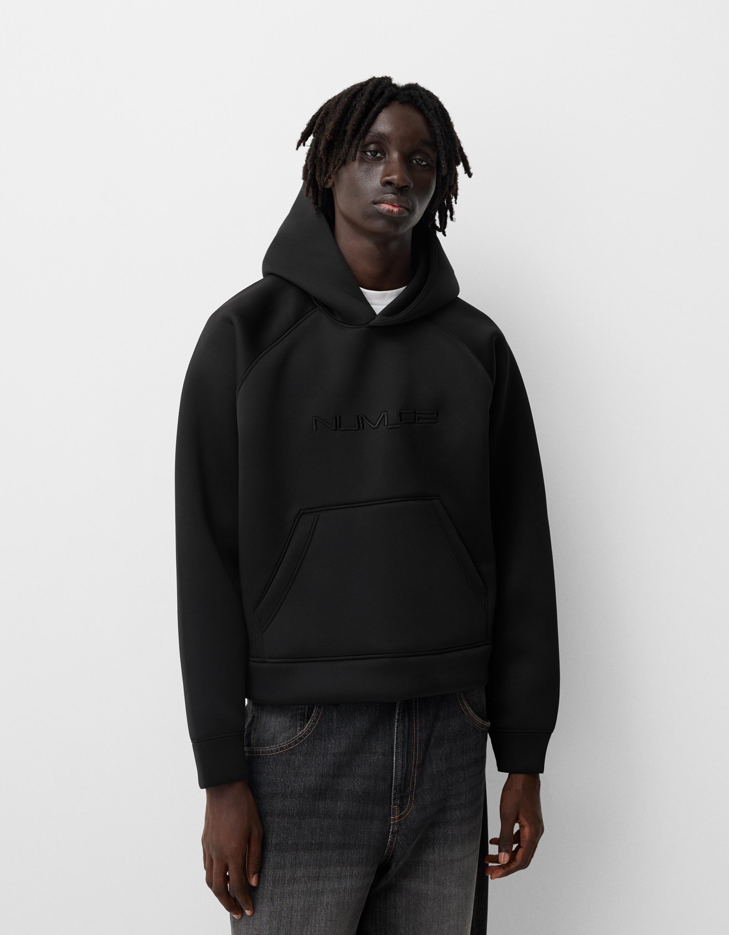 Cropped technical hoodie Sweatshirts and hoodies Men Bershka