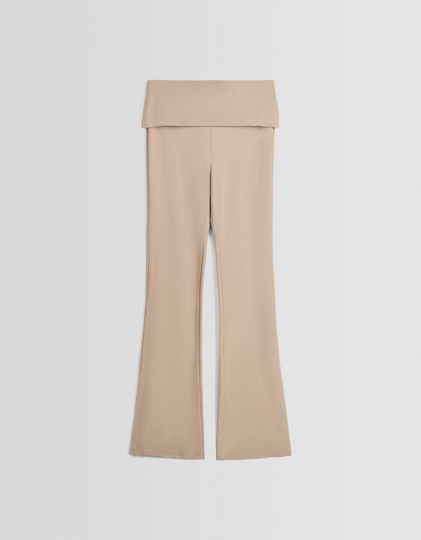 بنطال جرسي بخصر مطوي-جملي-4