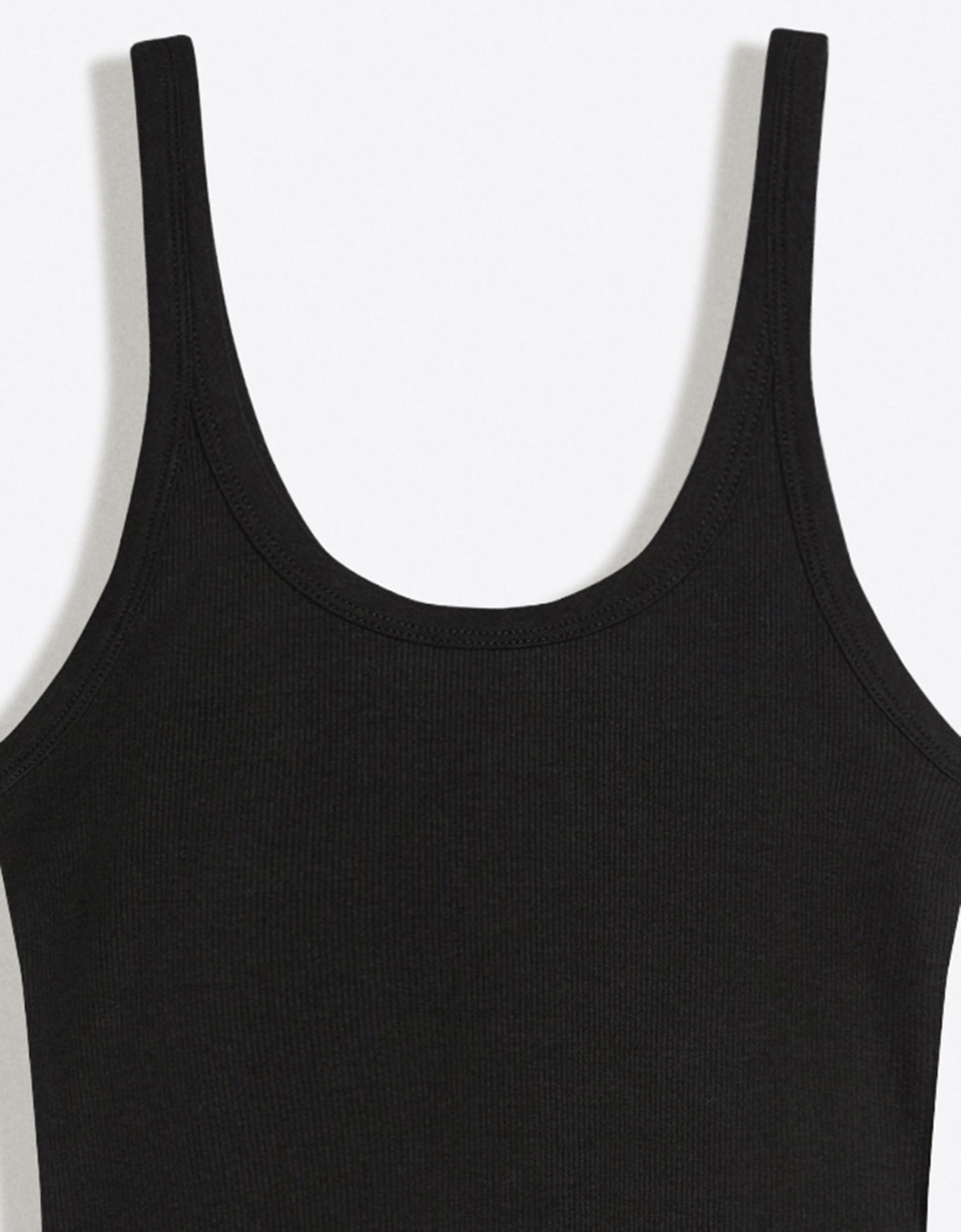 Ribbed vest top — Black