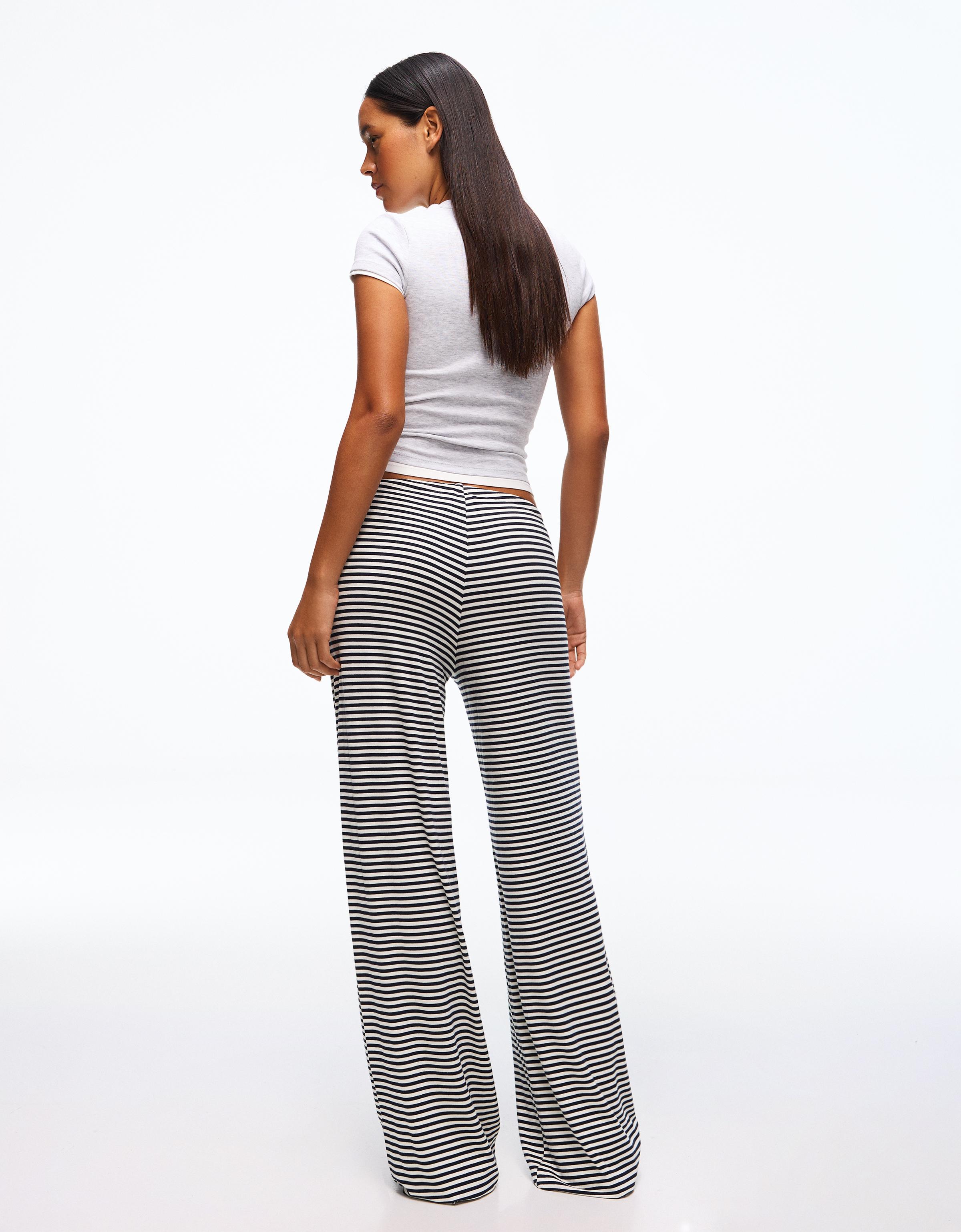 Çizgili baskılı straight fit pantolon - Görsel 31