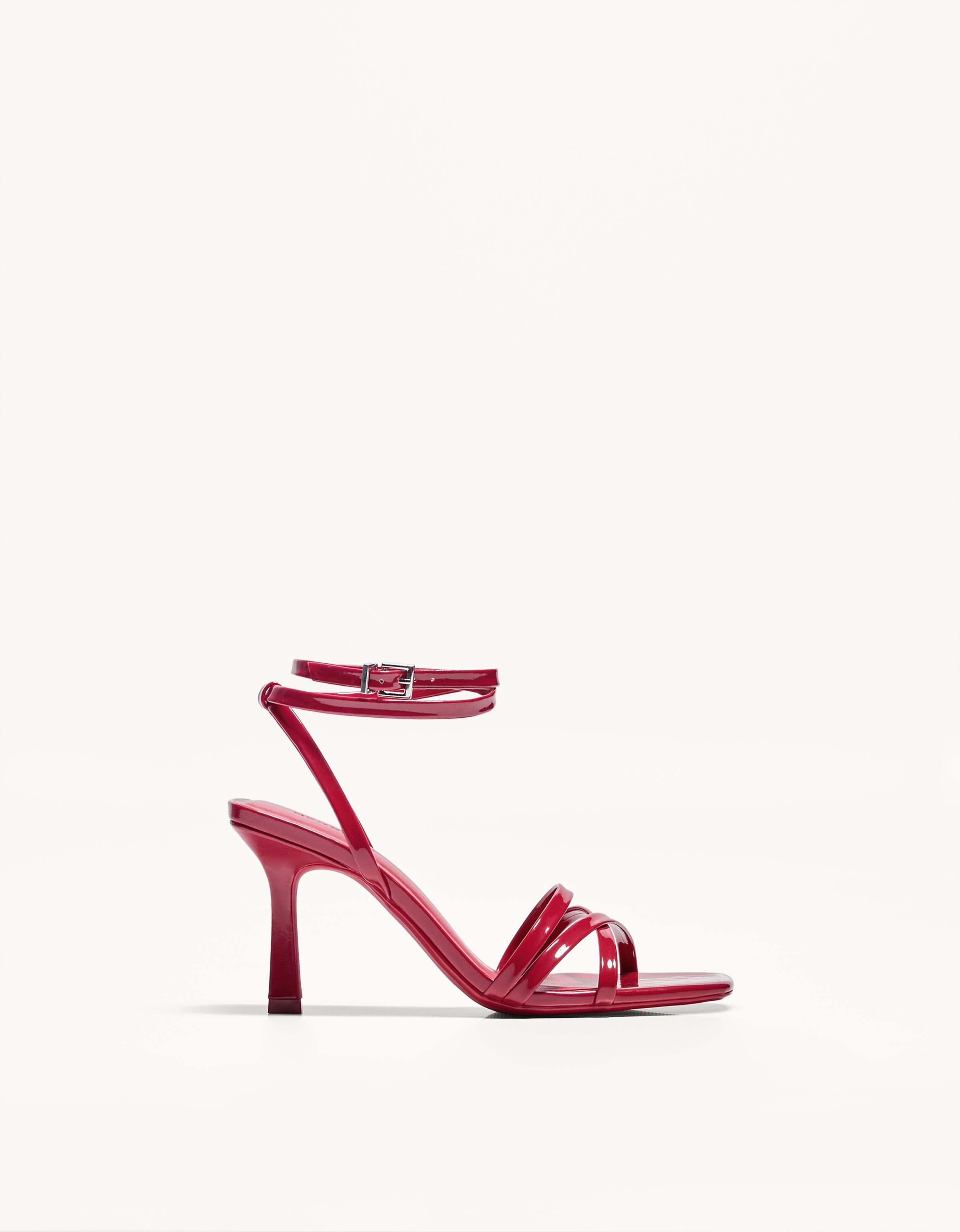 Thumbnail - Bershka Sandalen Mit Absatz Und Riemchen Damen 41 Rot