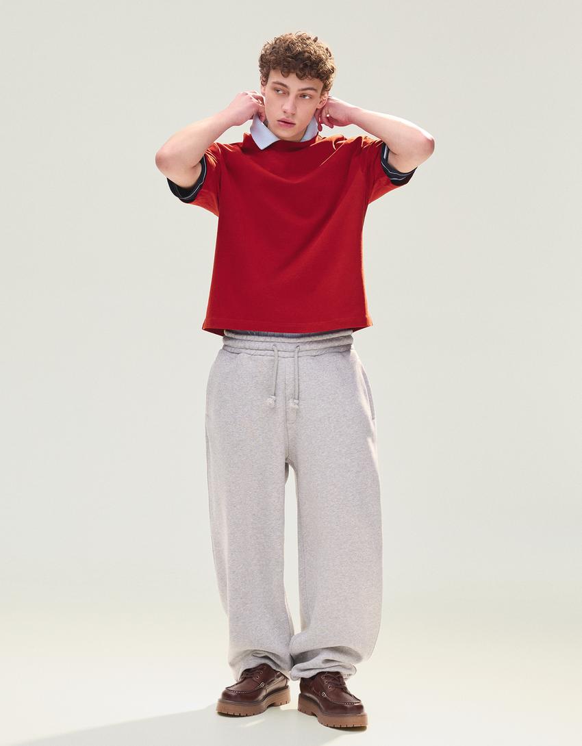 Boxy short sleeve T-shirt-Coral