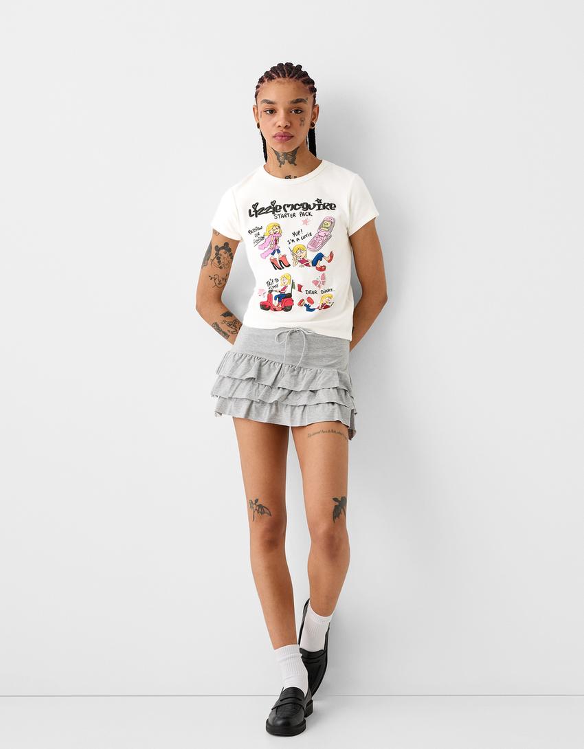 Lizzie McGuire short sleeve T-shirt-Off white-3