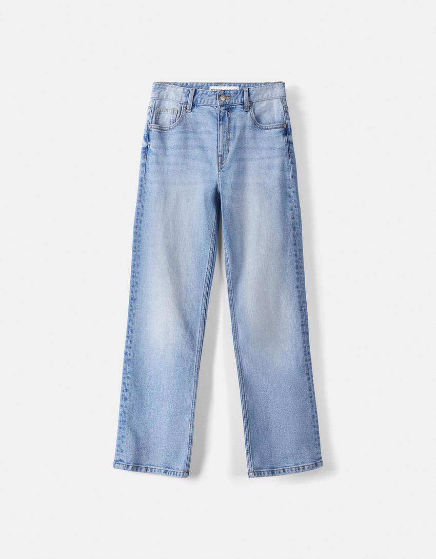 Jean cropped flare-Bleu lavé-4