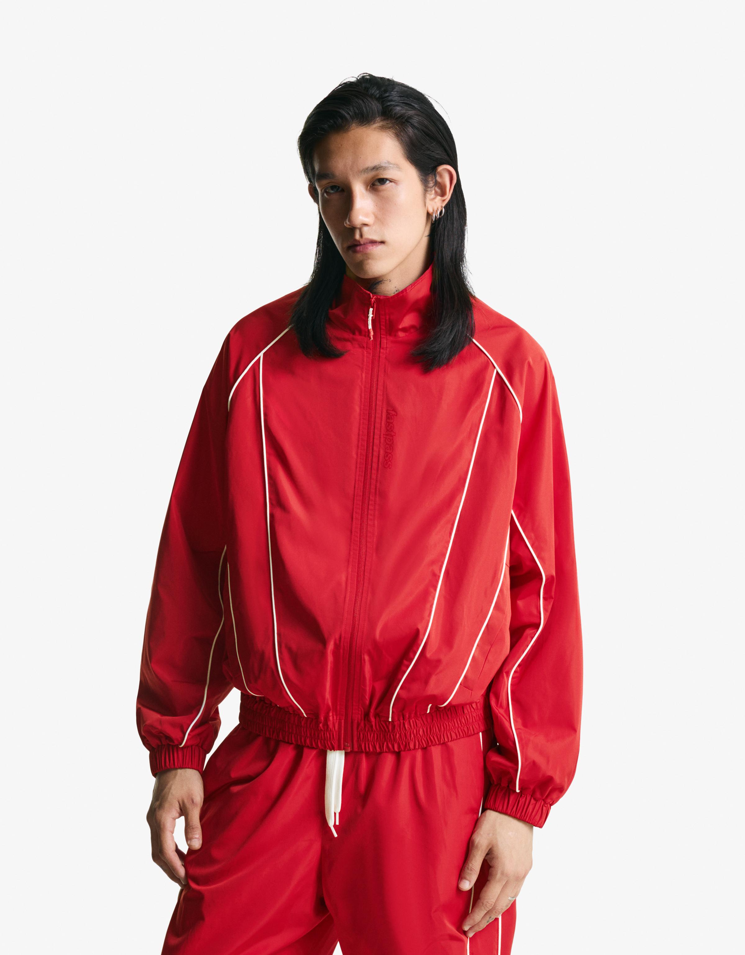 Thumbnail - Bershka Technische Sportjacke Herren Xs Rot