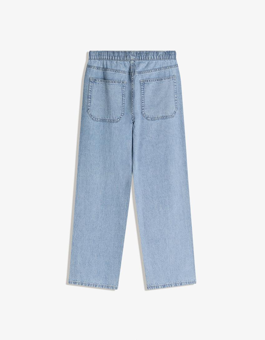 Straight jogger jeans-Light blue