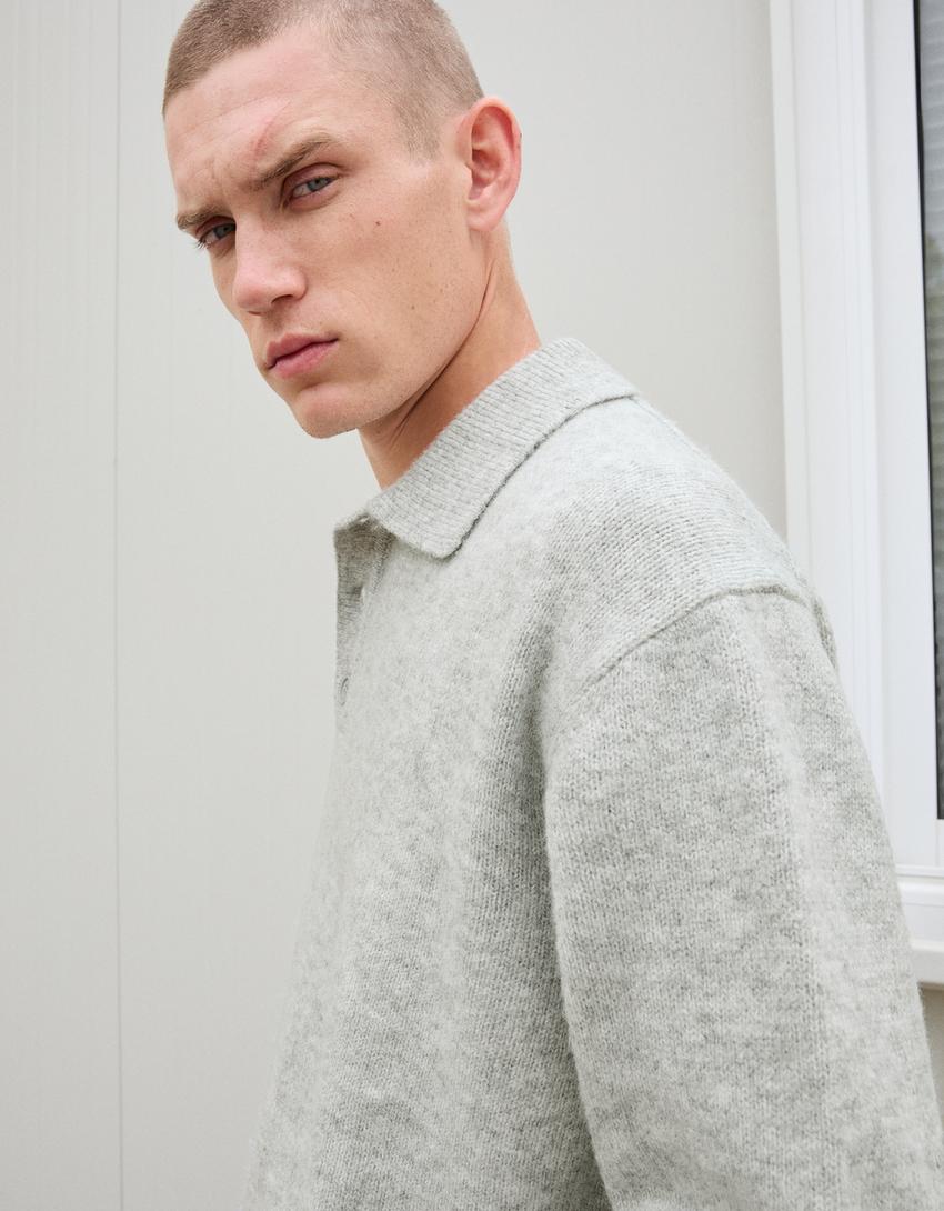 Pull col polo-Gris-2