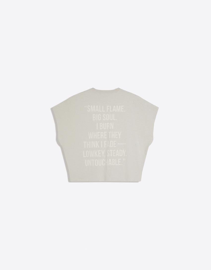 T-shirt sans manches oversize imprimé-Pierre