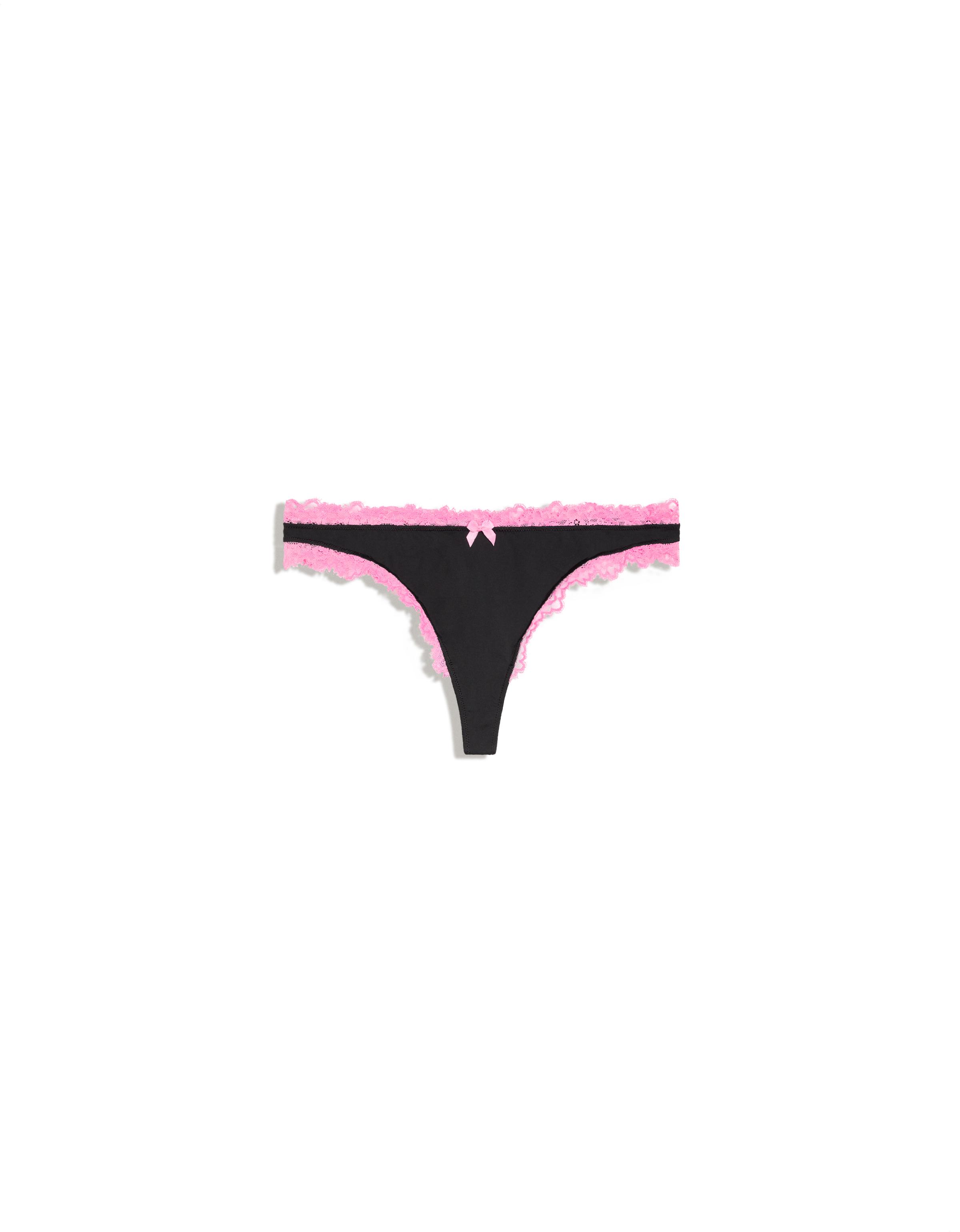 Contrast lace thong