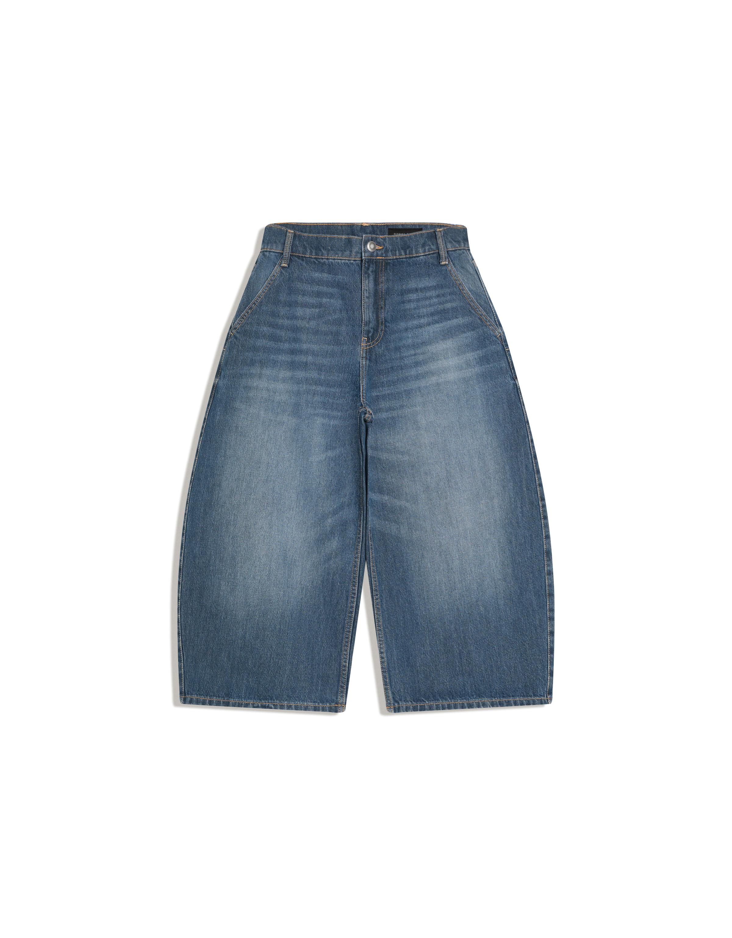 Slouchy denim bermuda şort - Görsel 4