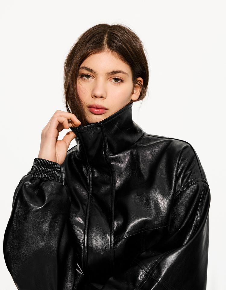 Oversize suni deri ceket