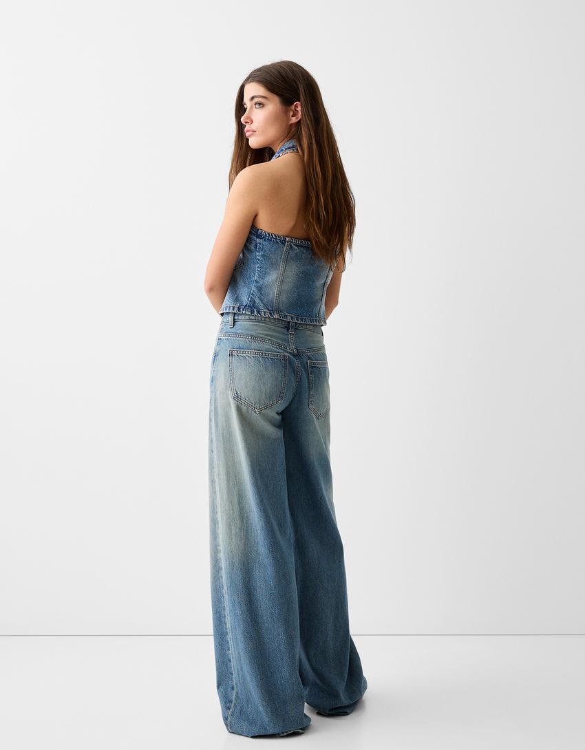 Jean large-Bleu lavé-2