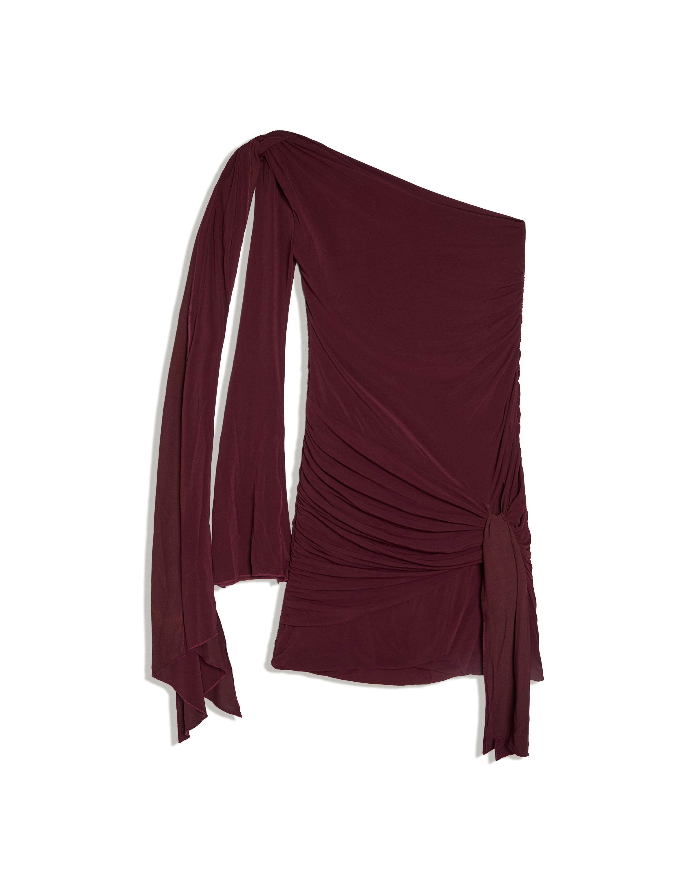 MARINA SENA asymmetric mini dress — Maroon