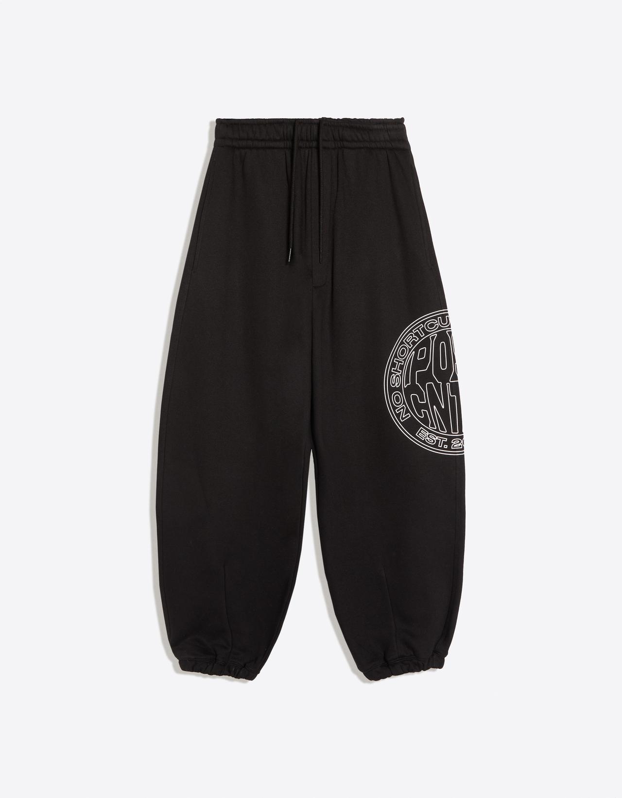 Side print joggers — Black
