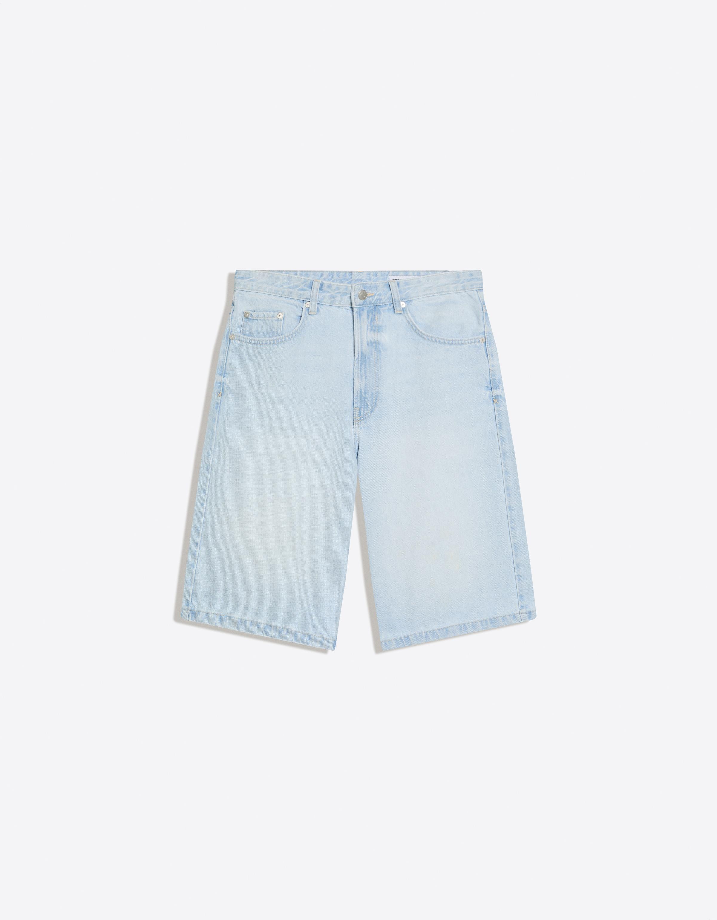 Baggy fit denim bermuda - Görsel 156