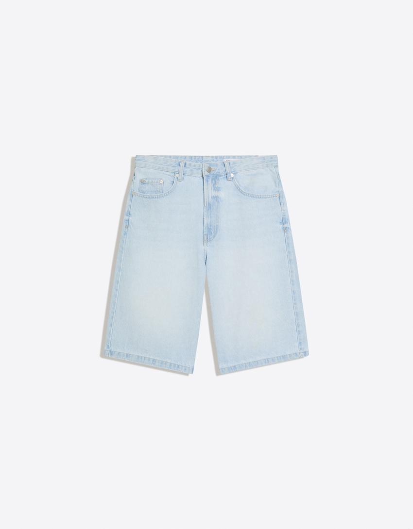Βερμούδα denim baggy-Μπλε ανοιχτό