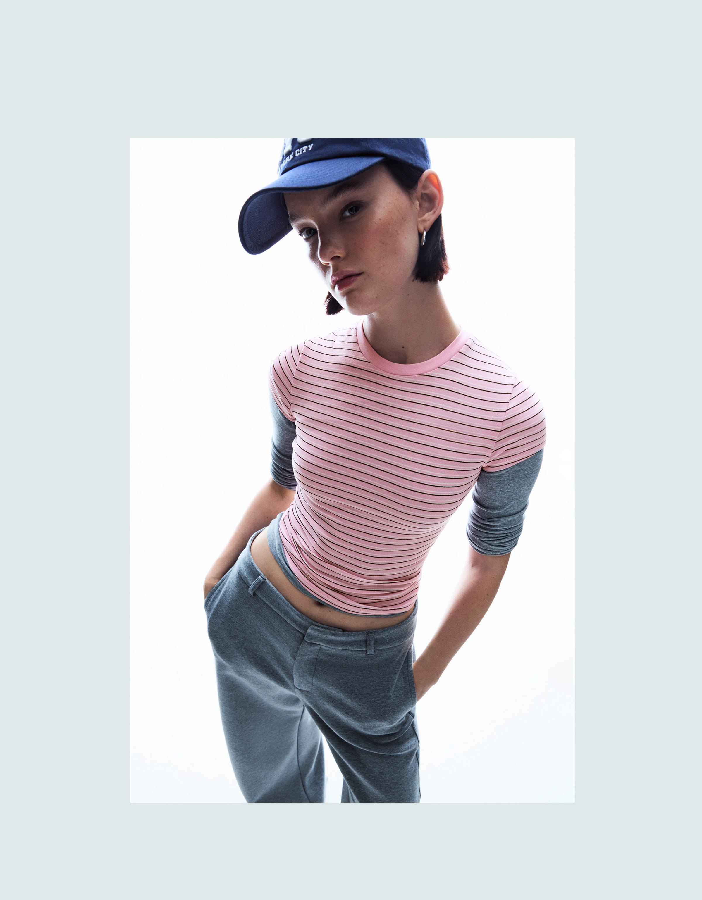 Kısa kollu bisiklet yaka tişört - Görsel 83