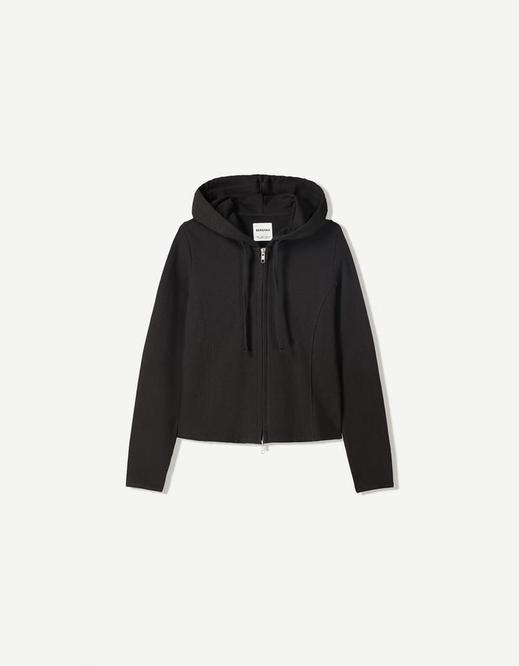 Kapüşonlu fermuarlı sweatshirt