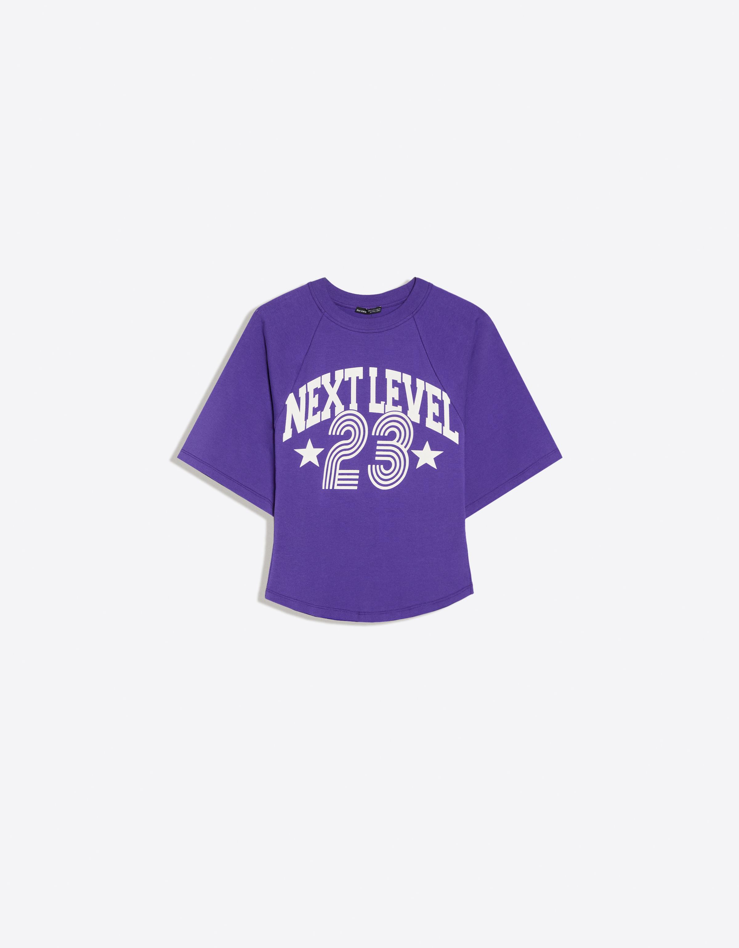 Corset-effect print T-shirt — Violet