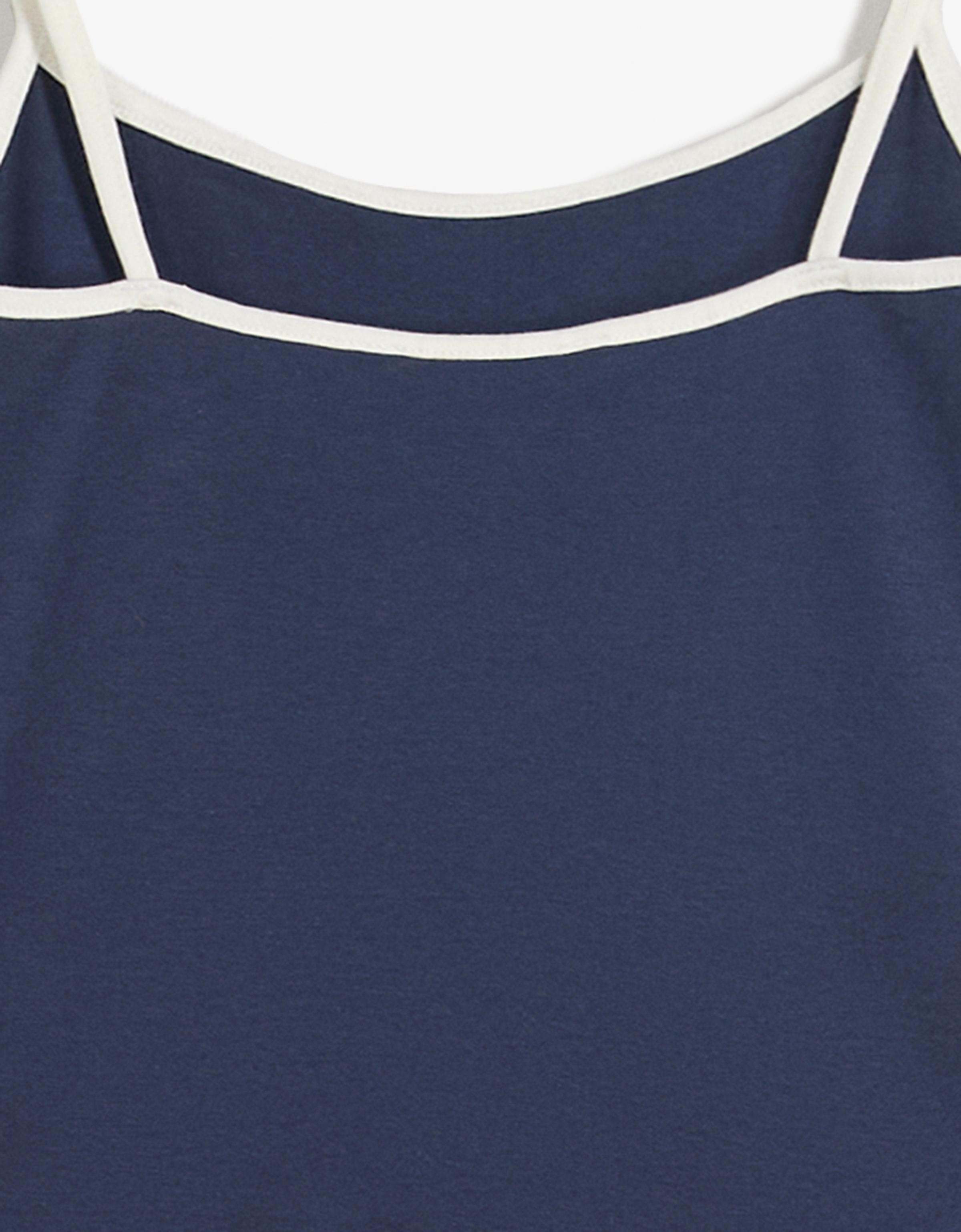 Contrast strappy top — Navy