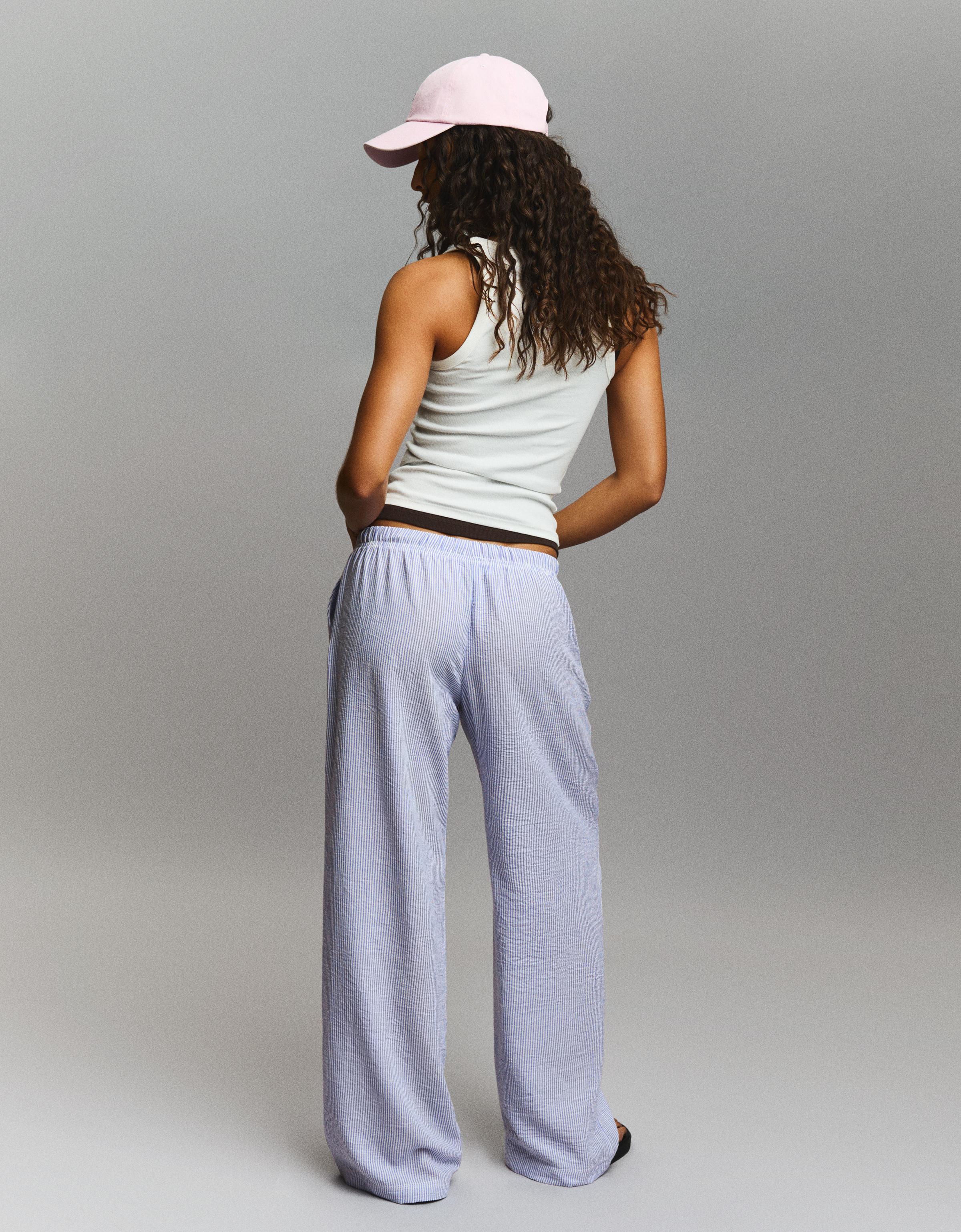Elasticated waist trousers — Navy