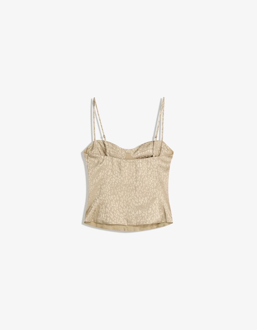 Jacquard corset top-Pink-4