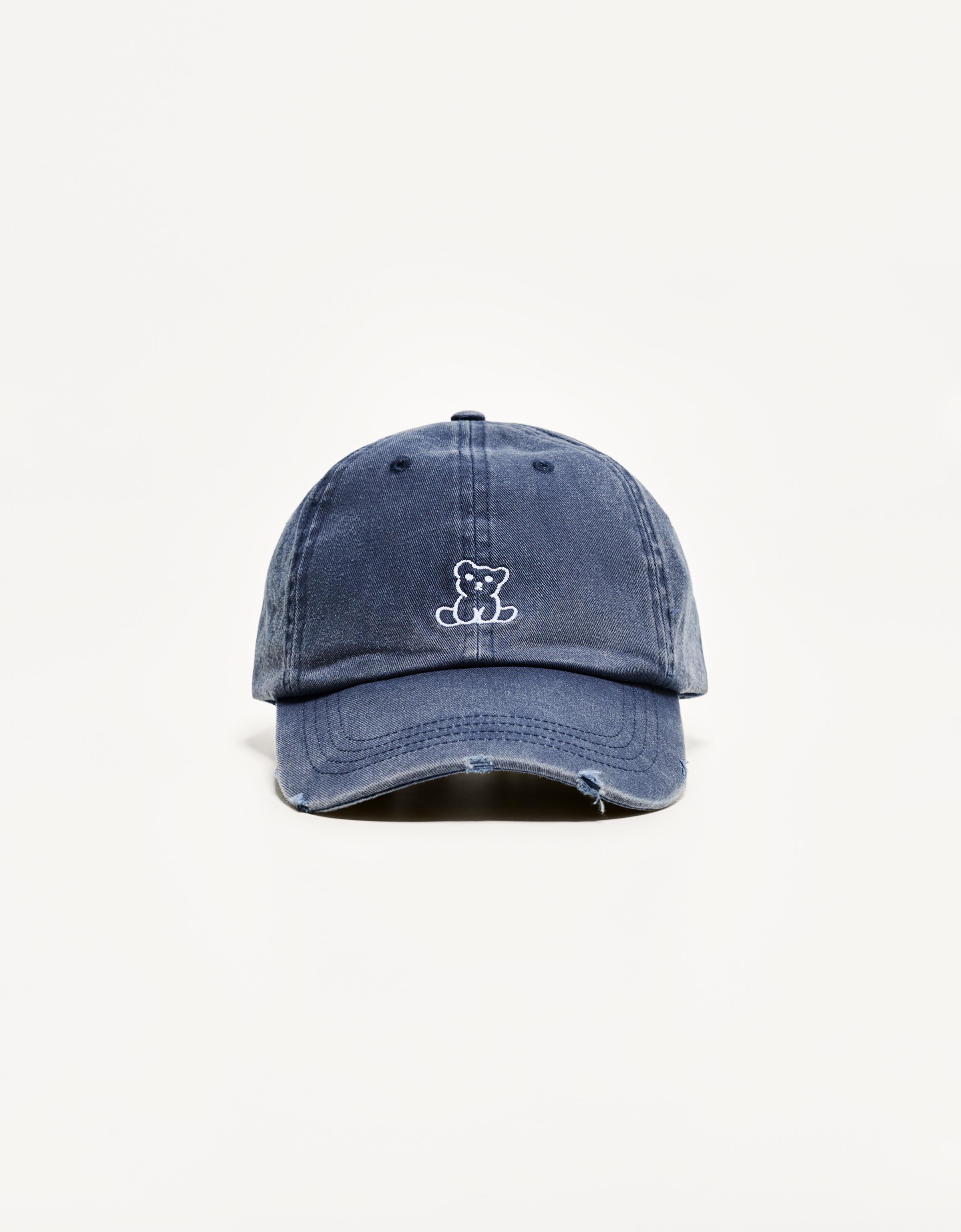 Bershka Basecap Mit Rissen Und Stickerei Herren Marinenblau