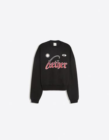 Print round neck sweatshirt — Black 5
