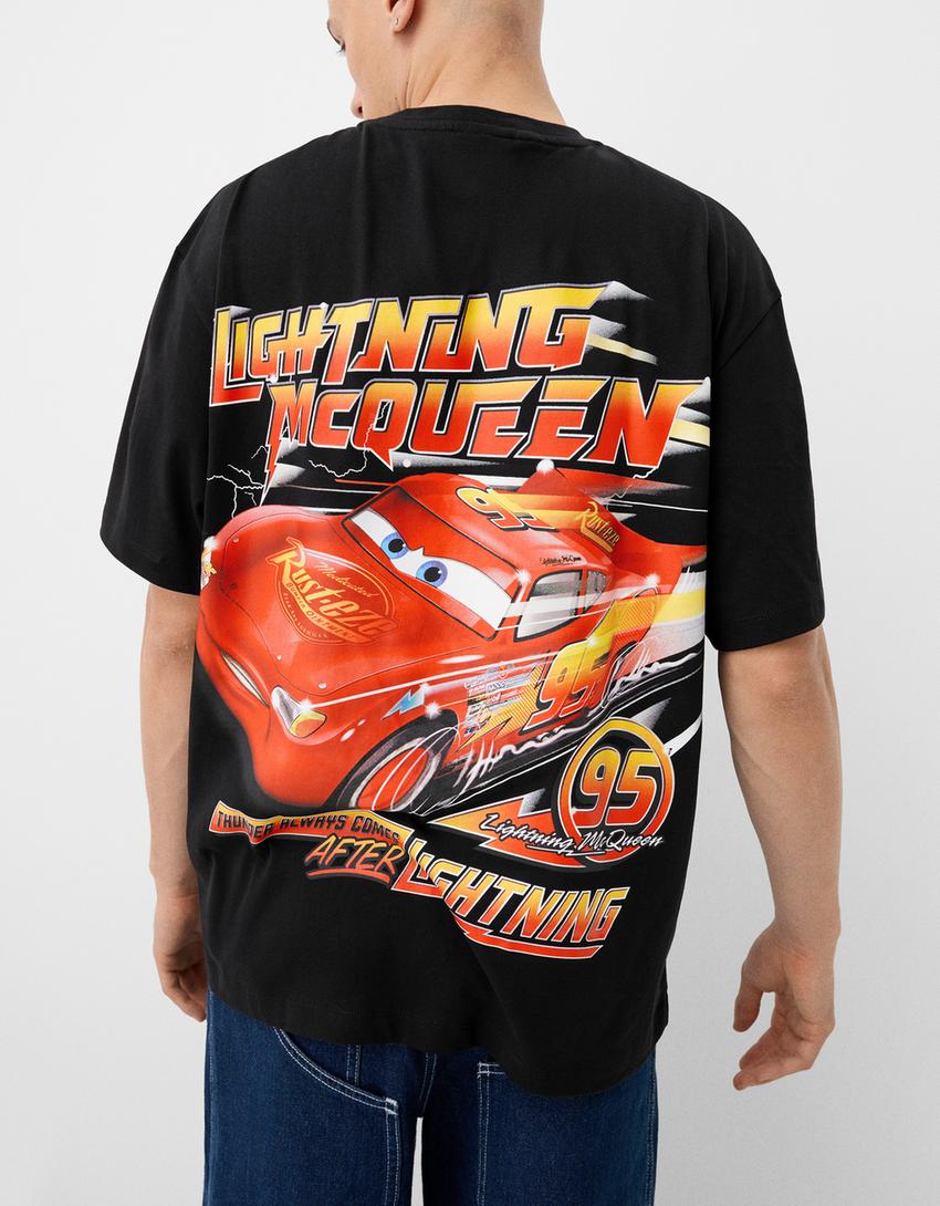 Camiseta Cars manga corta print-Negro
