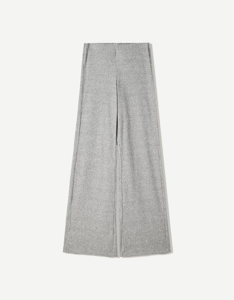 Fitilli yumuşak dokulu wide leg pantolon