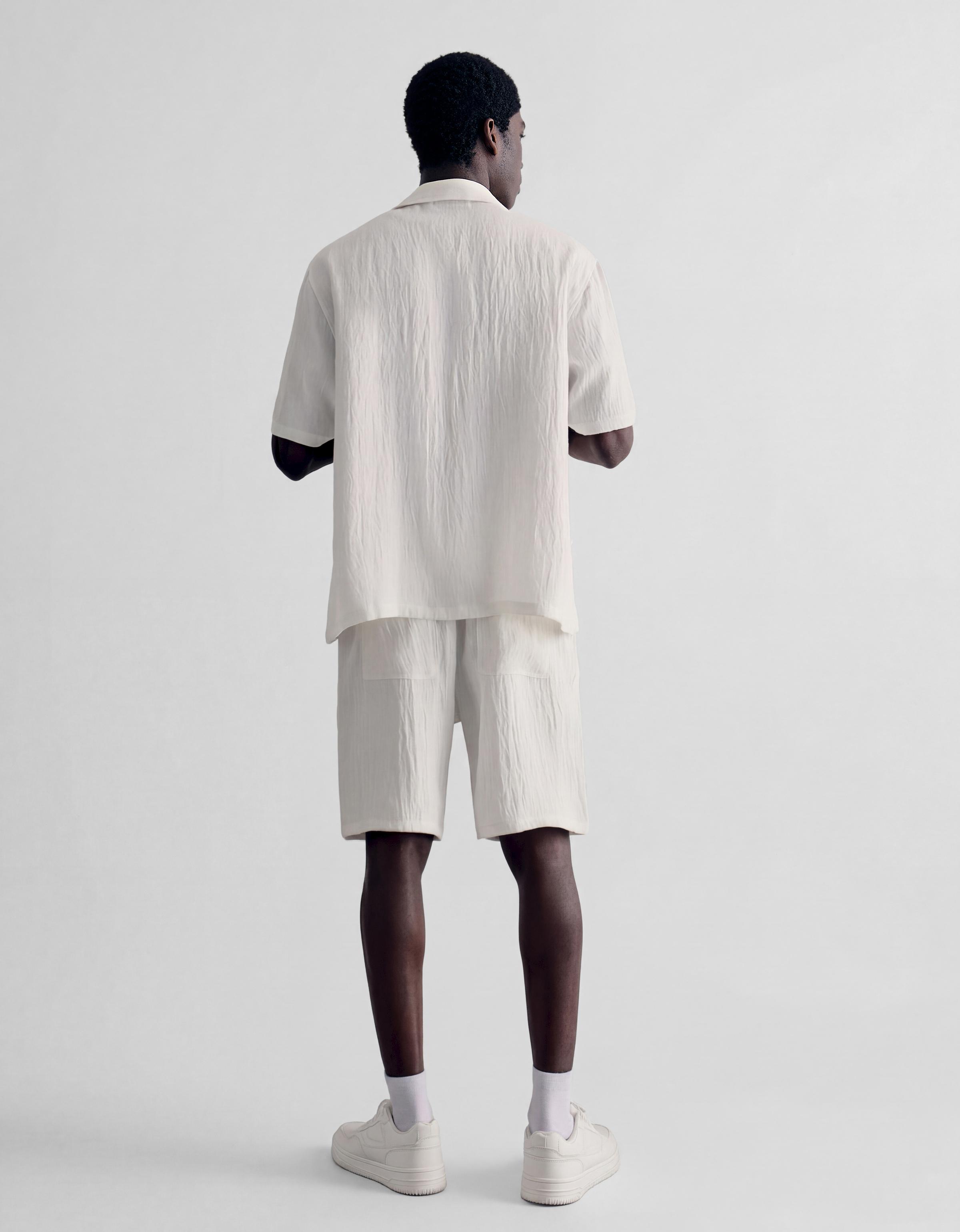 Rustic jogger Bermuda shorts — White
