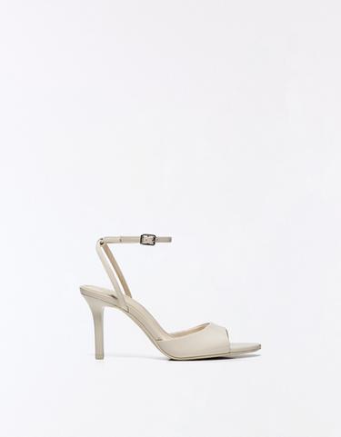 Heeled sandals with ankle strap — ECRU 1